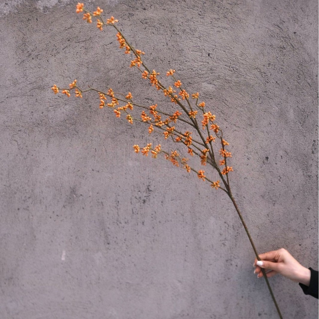 Warm Autumn Orange Silk Flower | Lifelike Faux Stem for Cozy Home Styling FS-1011B