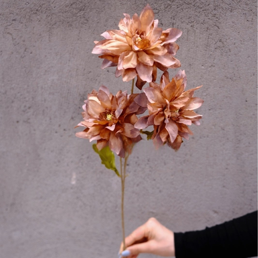 Warm Autumn Orange Floral Spray | Faux Botanical for Fall-Inspired Interiors FS-1012B