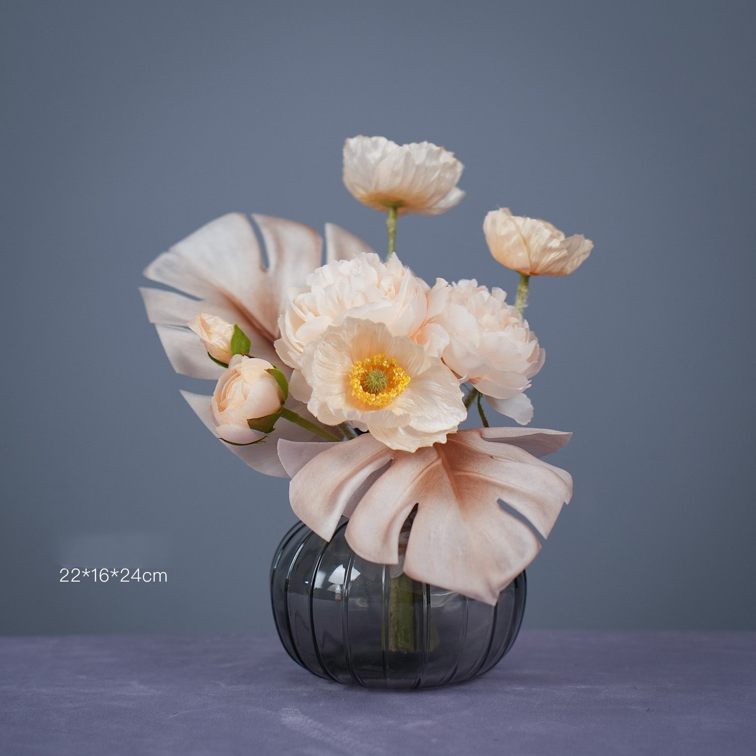 Mini Faux Floral Arrangement | Ice Cream-Inspired Bouquet for Home & Event Decor VB-216 (Without Vase)