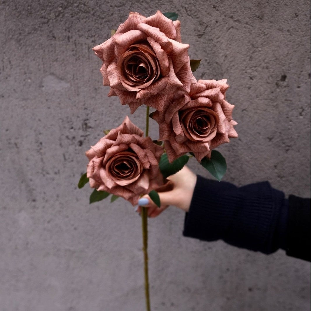 Warm Autumn Orange Floral Spray | Faux Botanical for Fall-Inspired Interiors FS-1012B