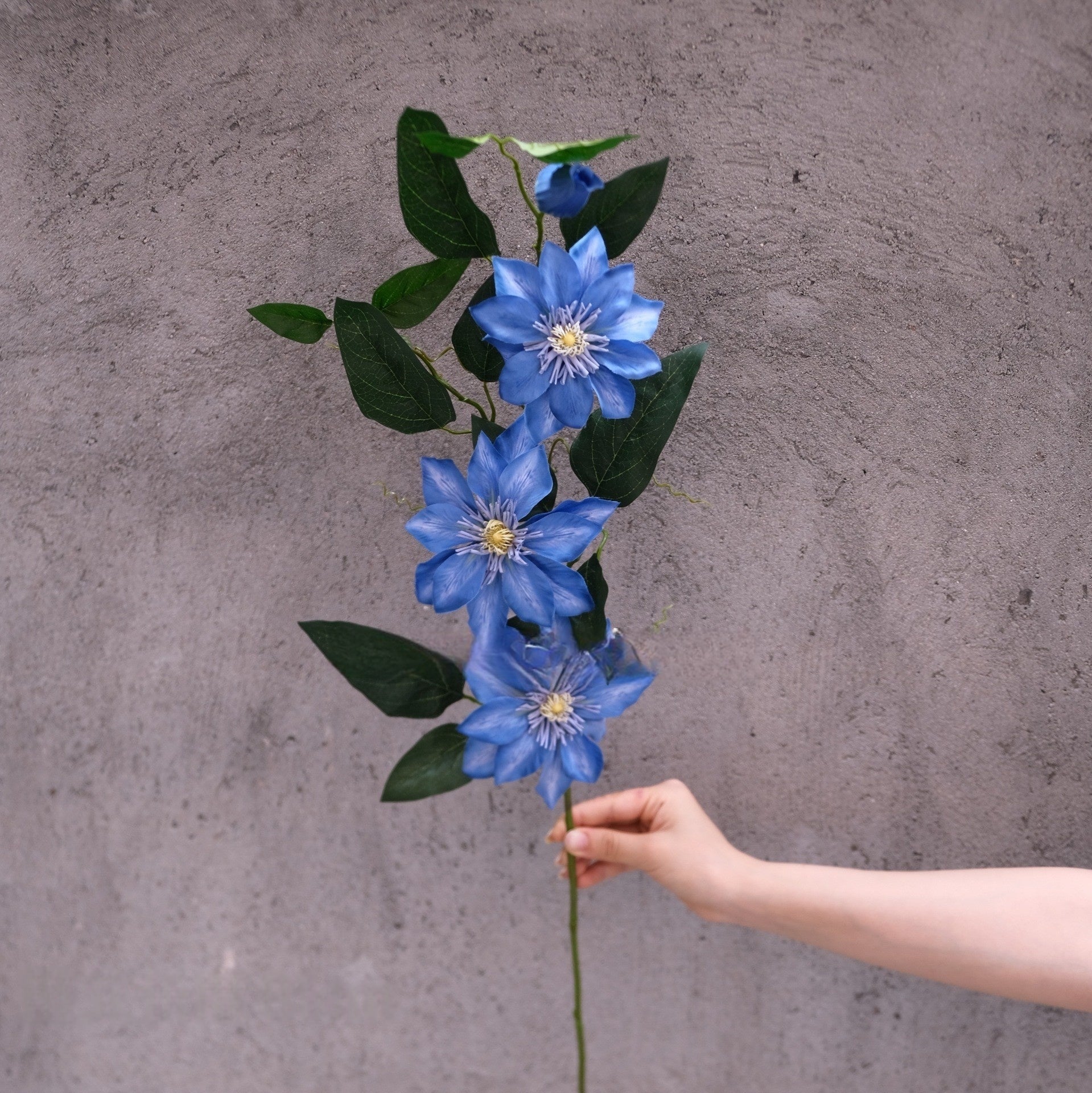 Dusty Blue Single Stem Flower | Realistic Faux Bloom for Home Styling FS-1008B