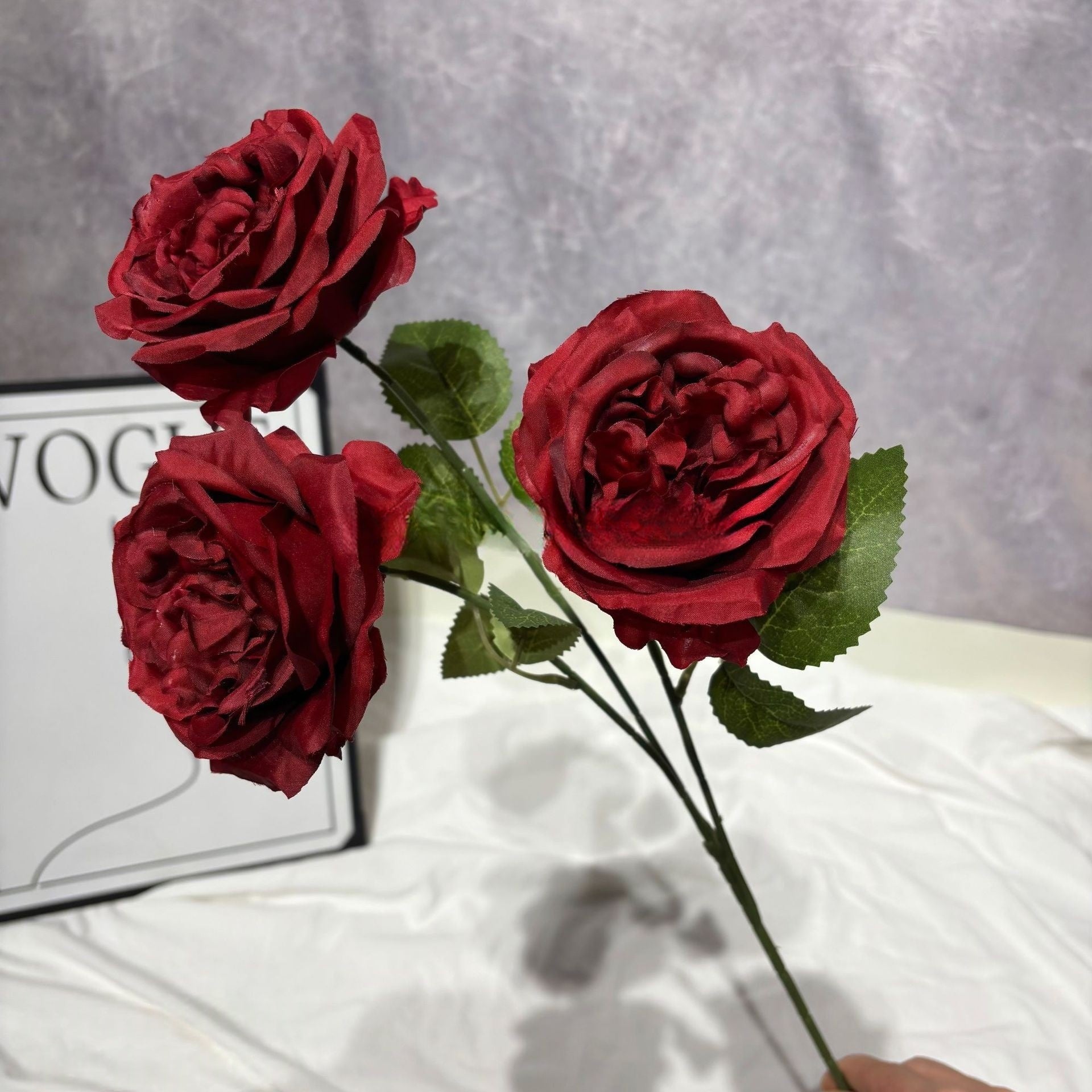 Elegant Wine Red Artificial Flower | Burgundy Accent for Interior Styling FS-1007B