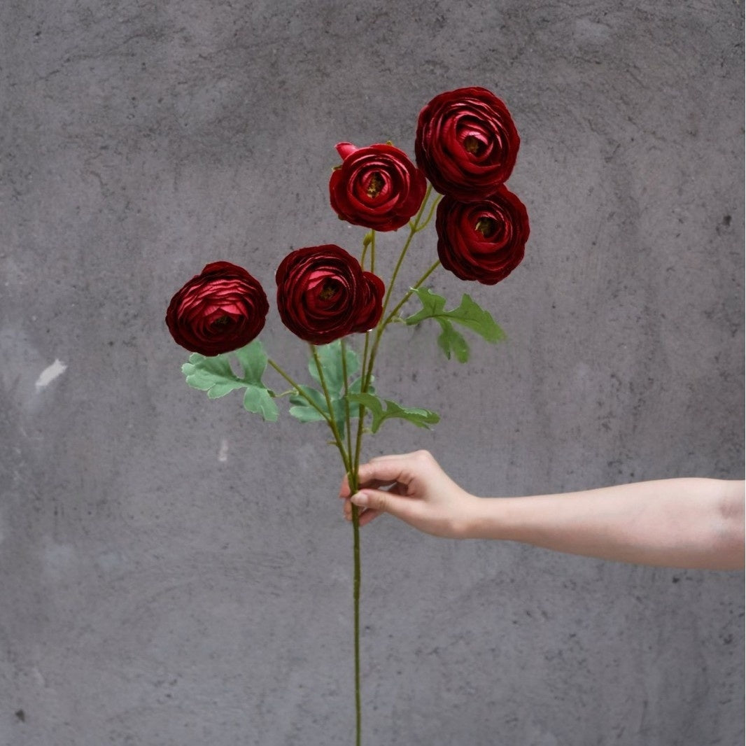 Elegant Wine Red Artificial Flower | Burgundy Accent for Interior Styling FS-1007B