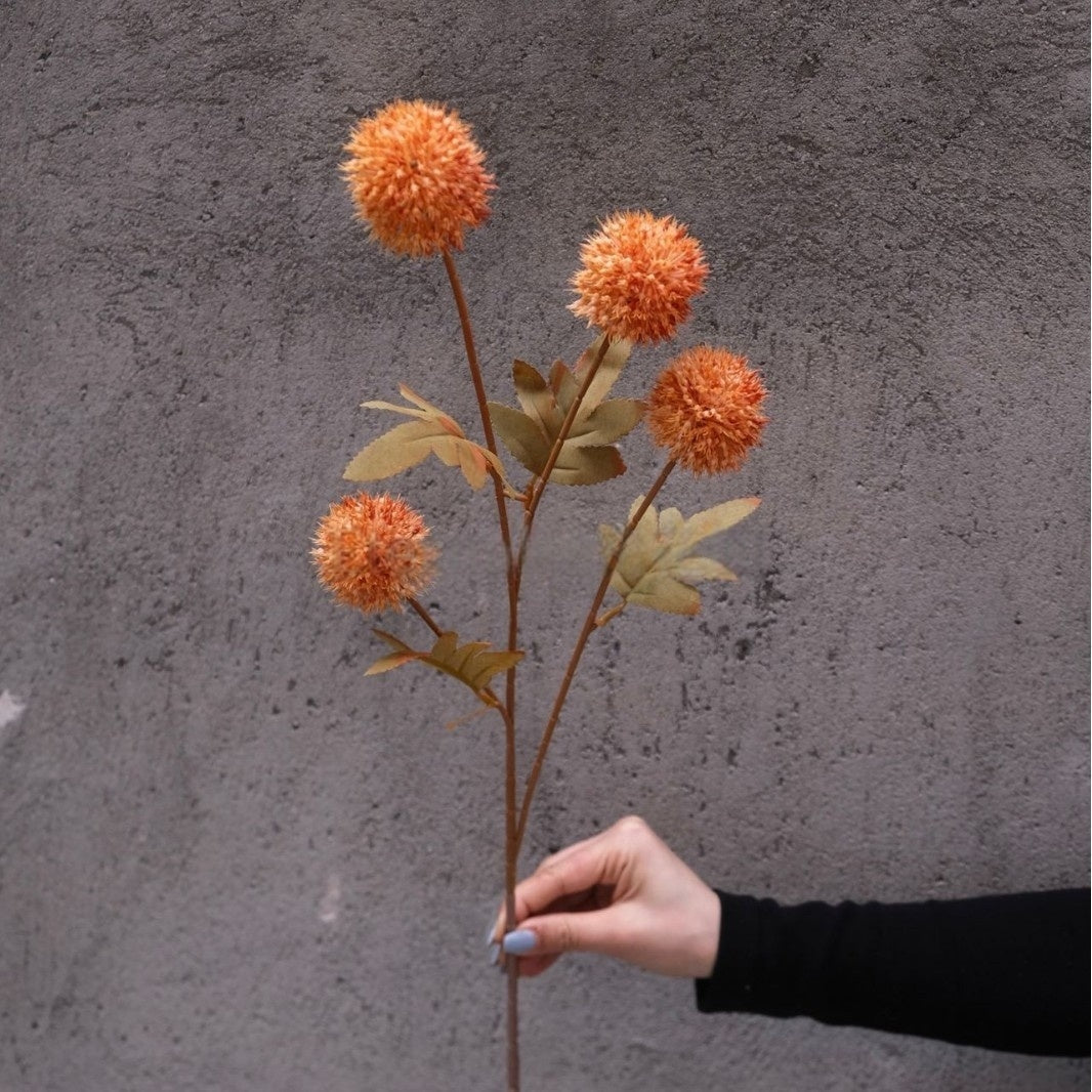 Sunset Orange Artificial Flower Stem | Statement Bloom for Modern Vases FS-1014B