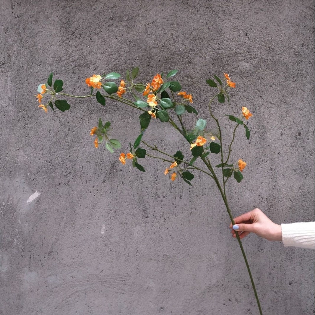 Sunset Orange Artificial Flower Stem | Statement Bloom for Modern Vases FS-1014B