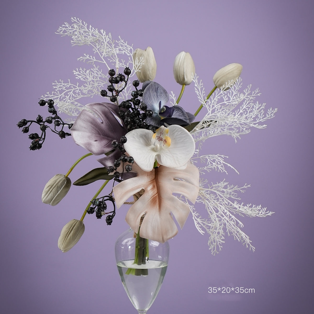 Modern Artistic Faux Floral Arrangement | Luxury Designer Artificial Flowers for Home, Hotel & Event Display VB-213 (Without Vase)