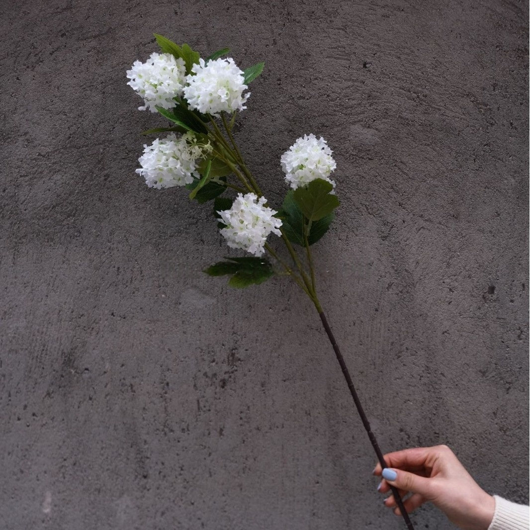White Single Stem Faux Flowers | Classic Artificial Blooms for Home Decor FS-1003C