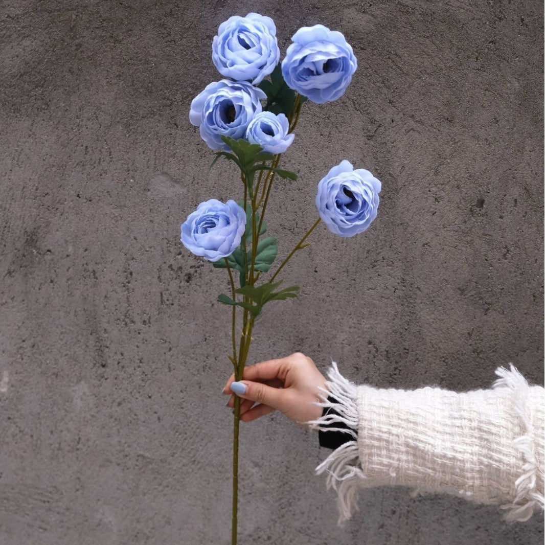 Realistic Sky Blue Artificial Flower | Single Stem for Modern Interiors FS-1009B
