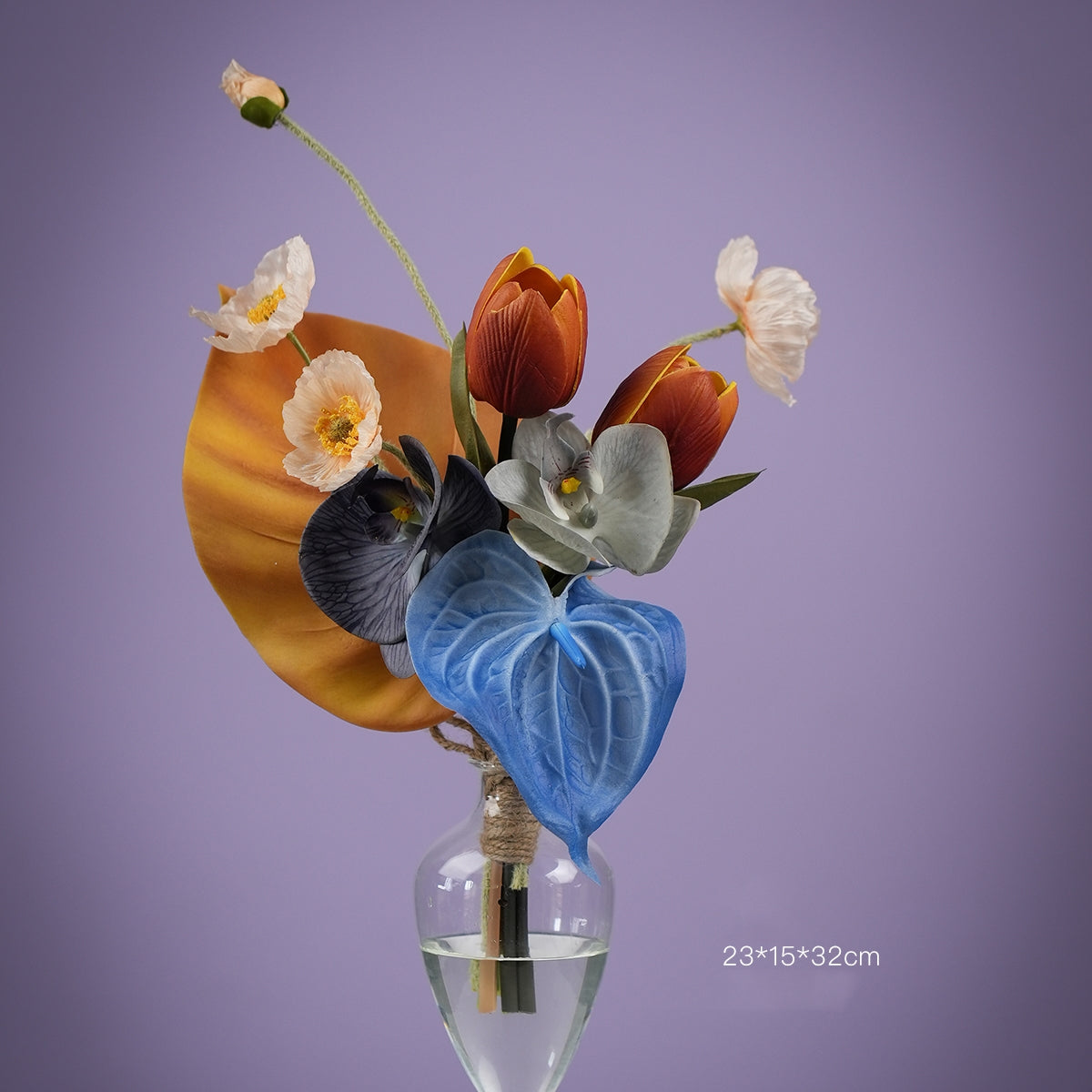 Modern Artistic Faux Floral Arrangement | Luxury Designer Artificial Flowers for Home, Hotel & Event Display VB-213 (Without Vase)