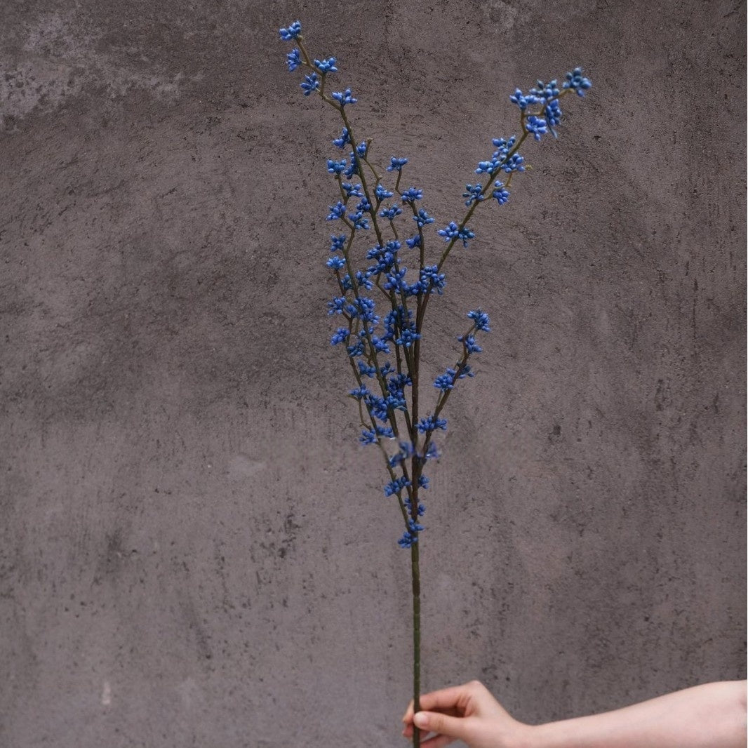 Dusty Blue Single Stem Flower | Realistic Faux Bloom for Home Styling FS-1008B