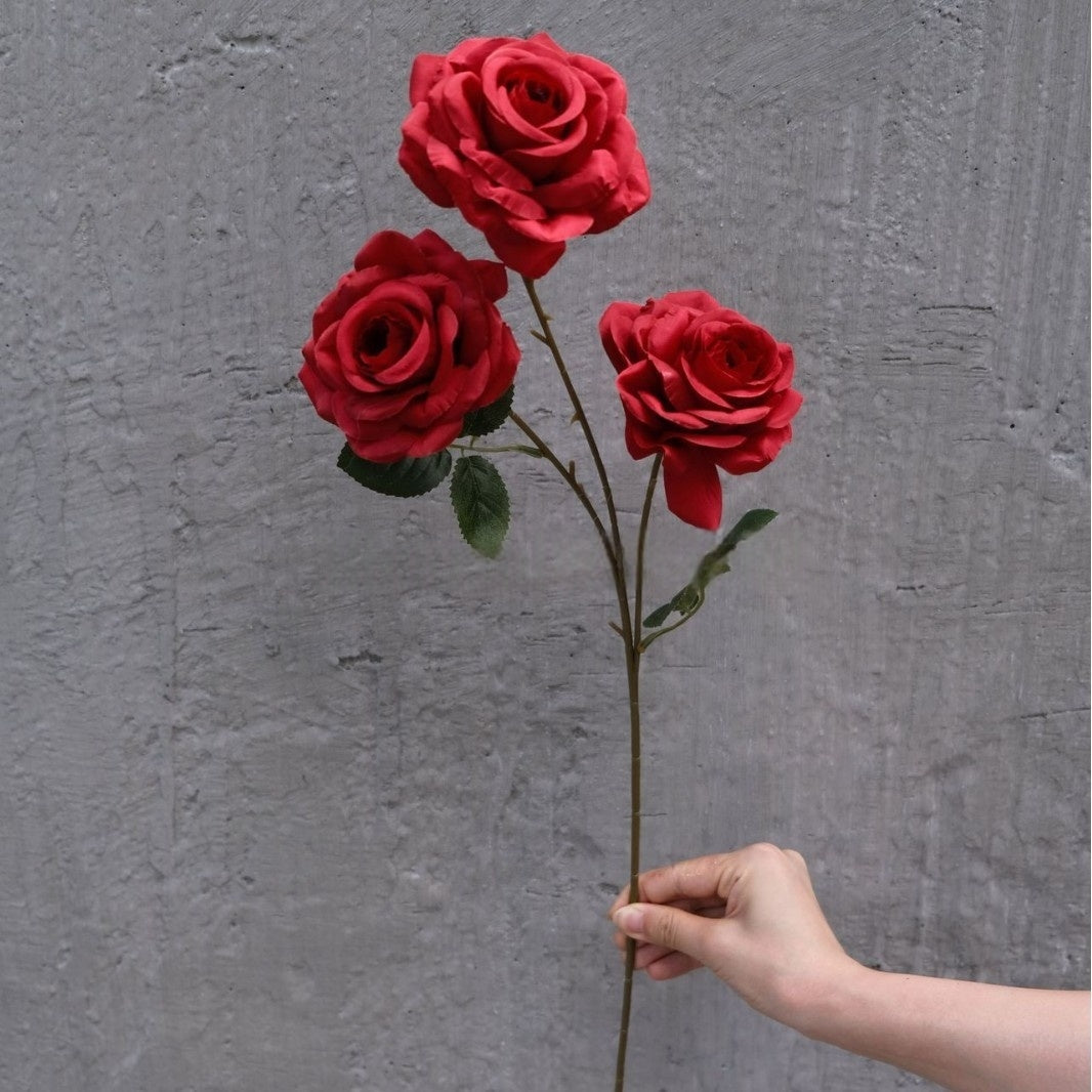 Elegant Red Faux Rose Stem | Home Decor or Event Styling Flower FS-1005B