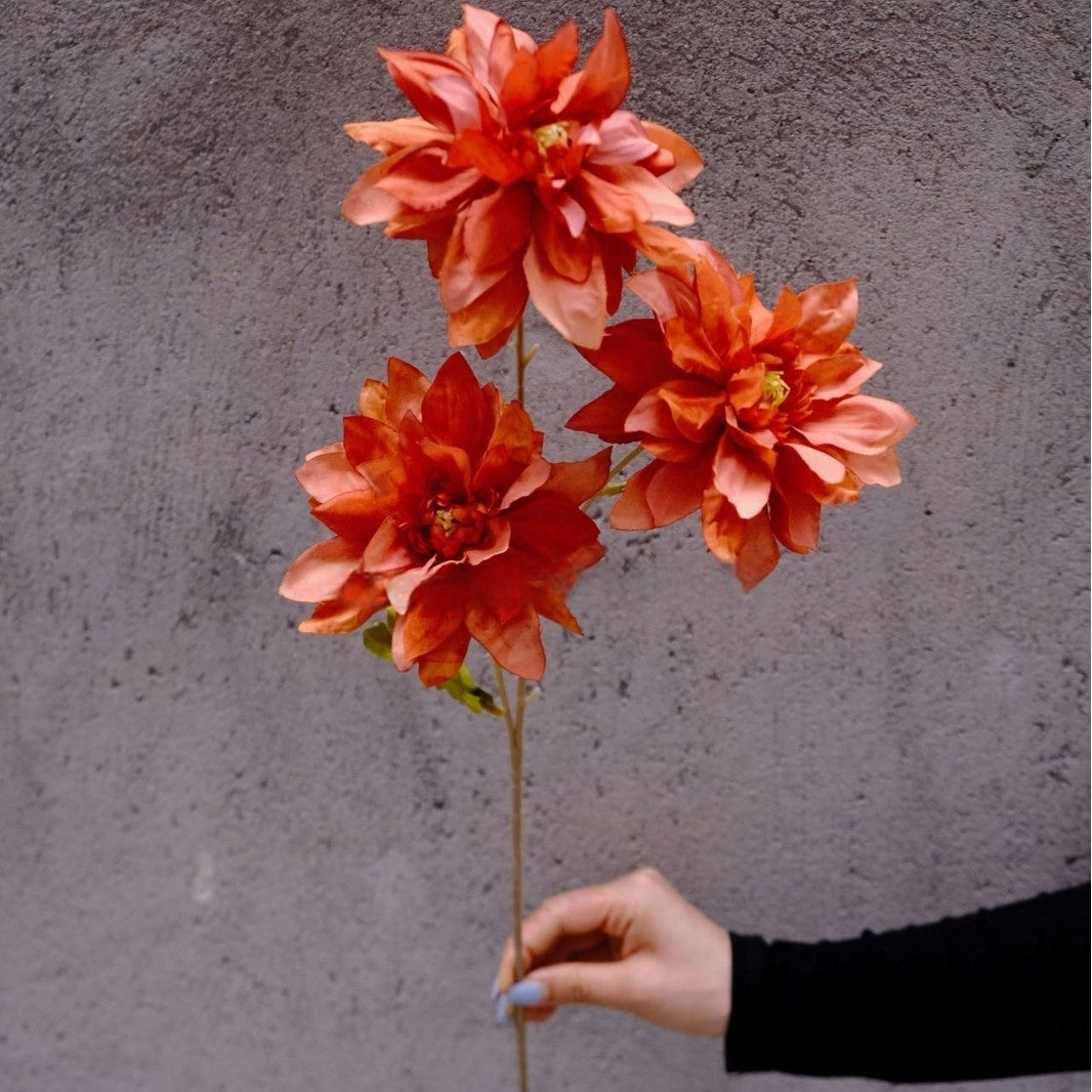 Sunset Orange Artificial Flower Stem | Statement Bloom for Modern Vases FS-1014B