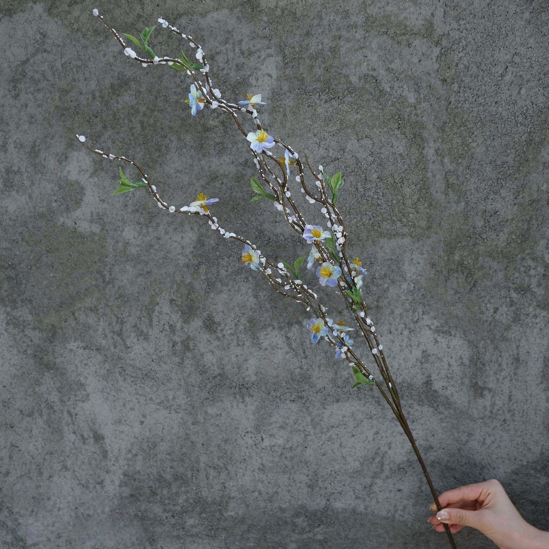 Dusty Blue Single Stem Flower | Realistic Faux Bloom for Home Styling FS-1008B