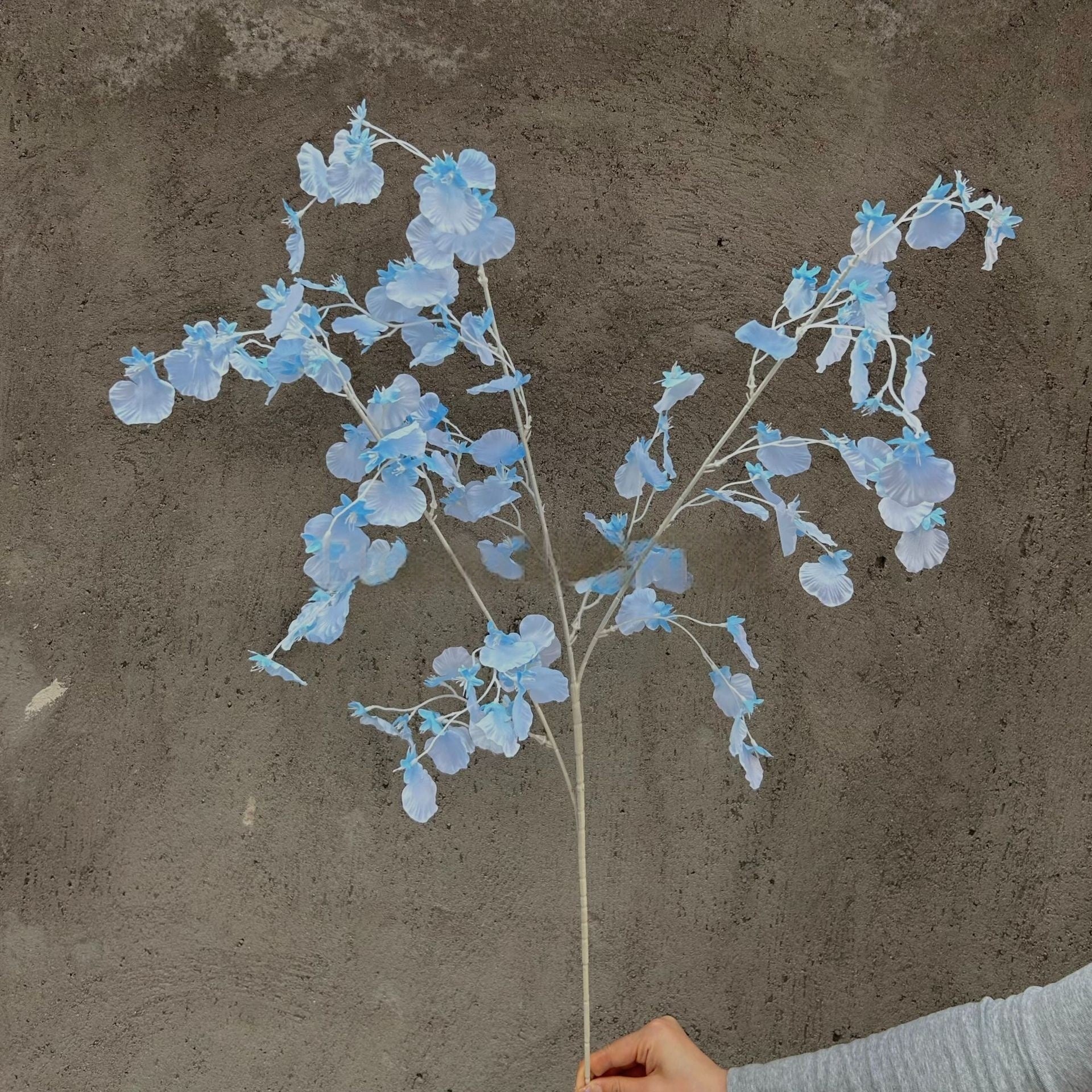 Realistic Sky Blue Artificial Flower | Single Stem for Modern Interiors FS-1009B