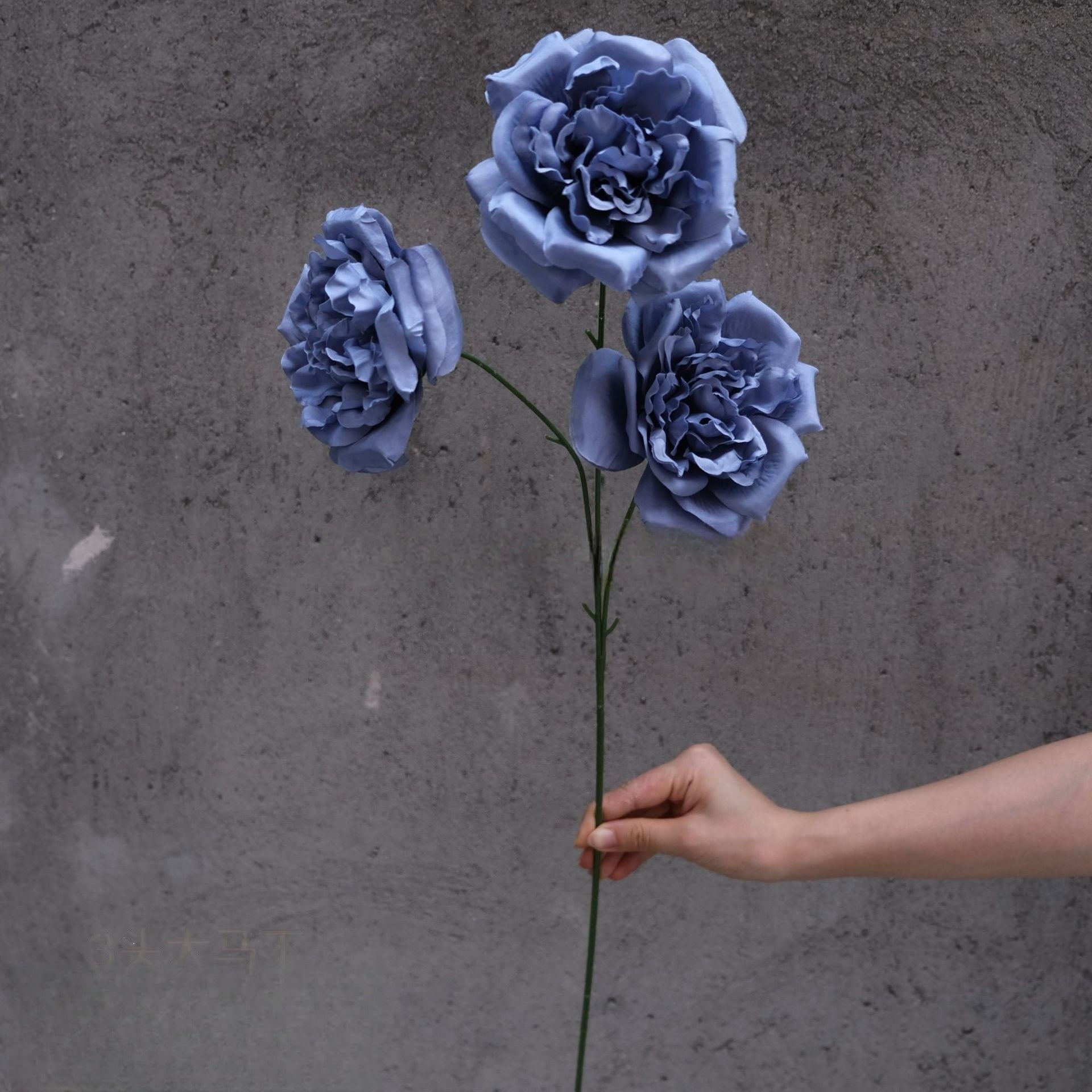 Dusty Blue Single Stem Flower | Realistic Faux Bloom for Home Styling FS-1008B