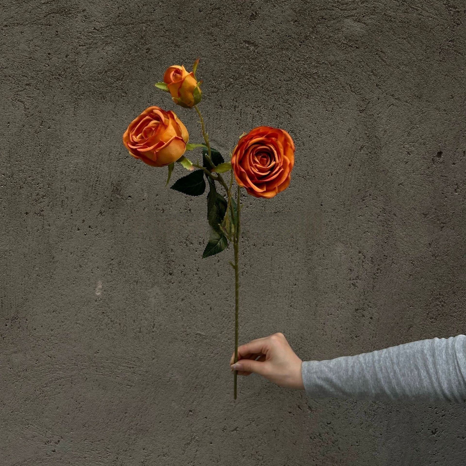 Warm Autumn Orange Silk Flower | Lifelike Faux Stem for Cozy Home Styling FS-1011B