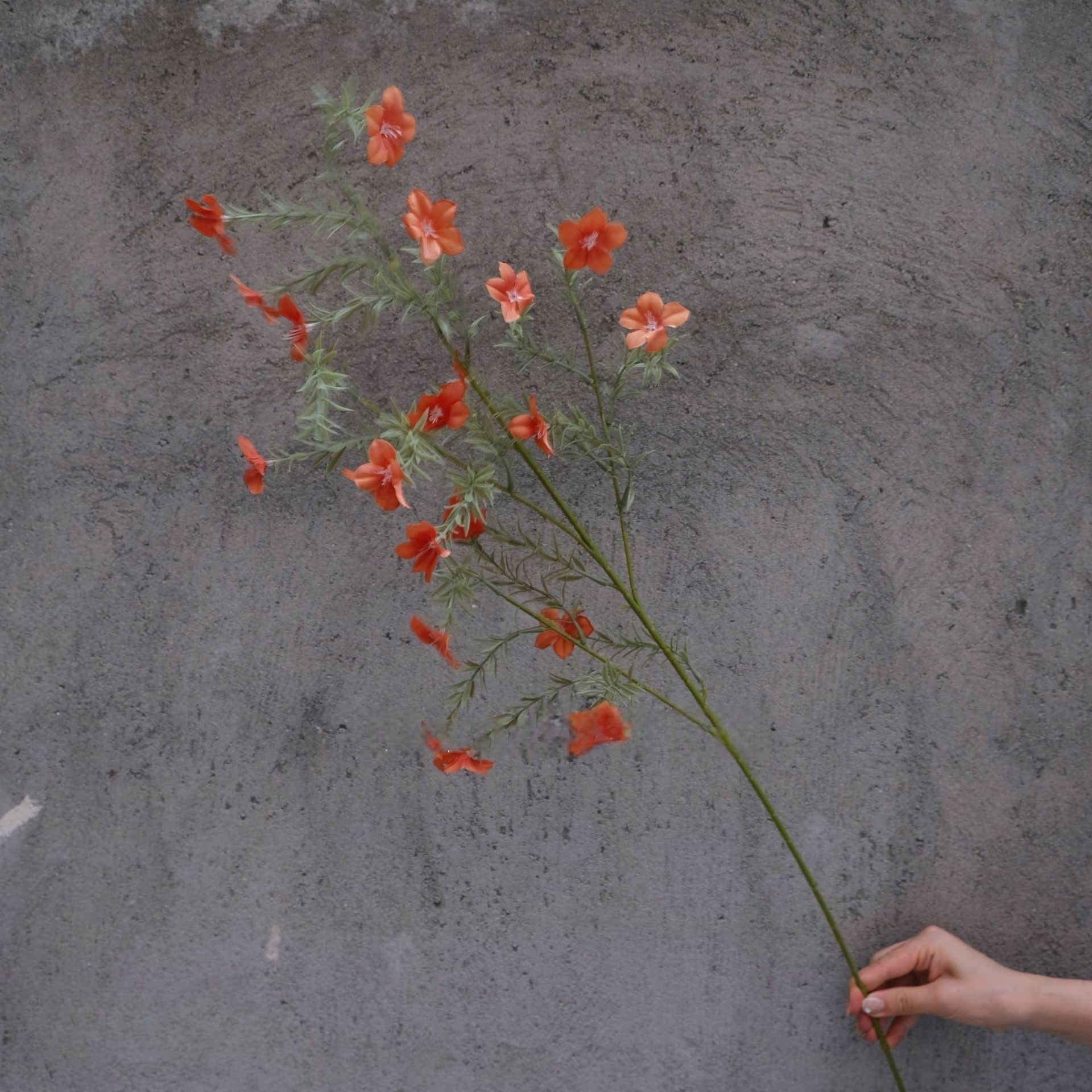 Warm Autumn Orange Silk Flower | Lifelike Faux Stem for Cozy Home Styling FS-1011B