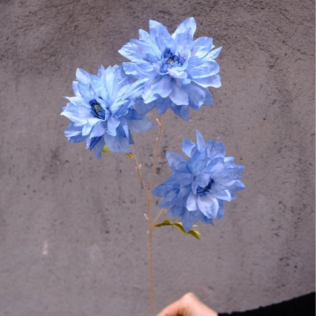 Realistic Sky Blue Artificial Flower | Single Stem for Modern Interiors FS-1009B