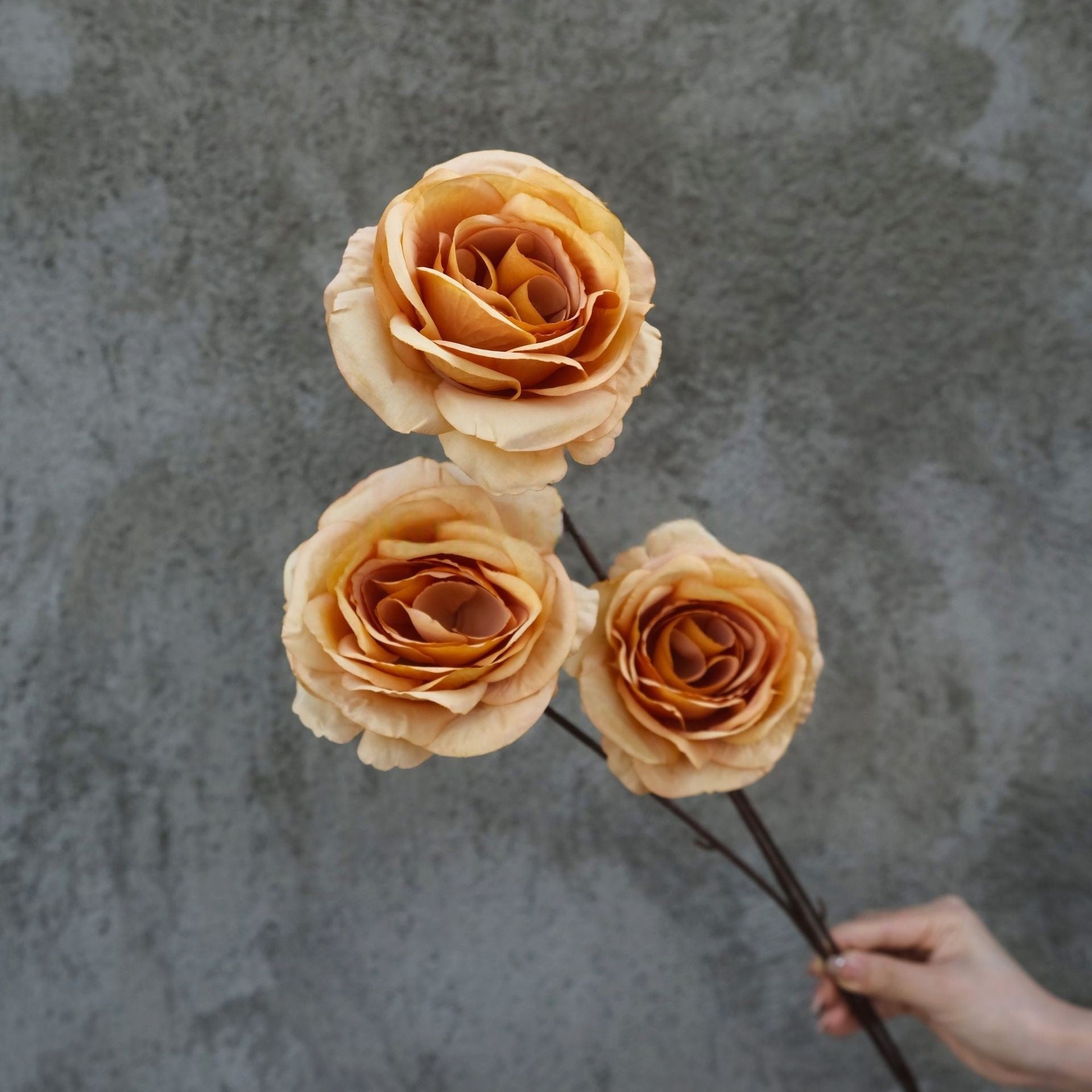 Warm Autumn Orange Floral Spray | Faux Botanical for Fall-Inspired Interiors FS-1012B