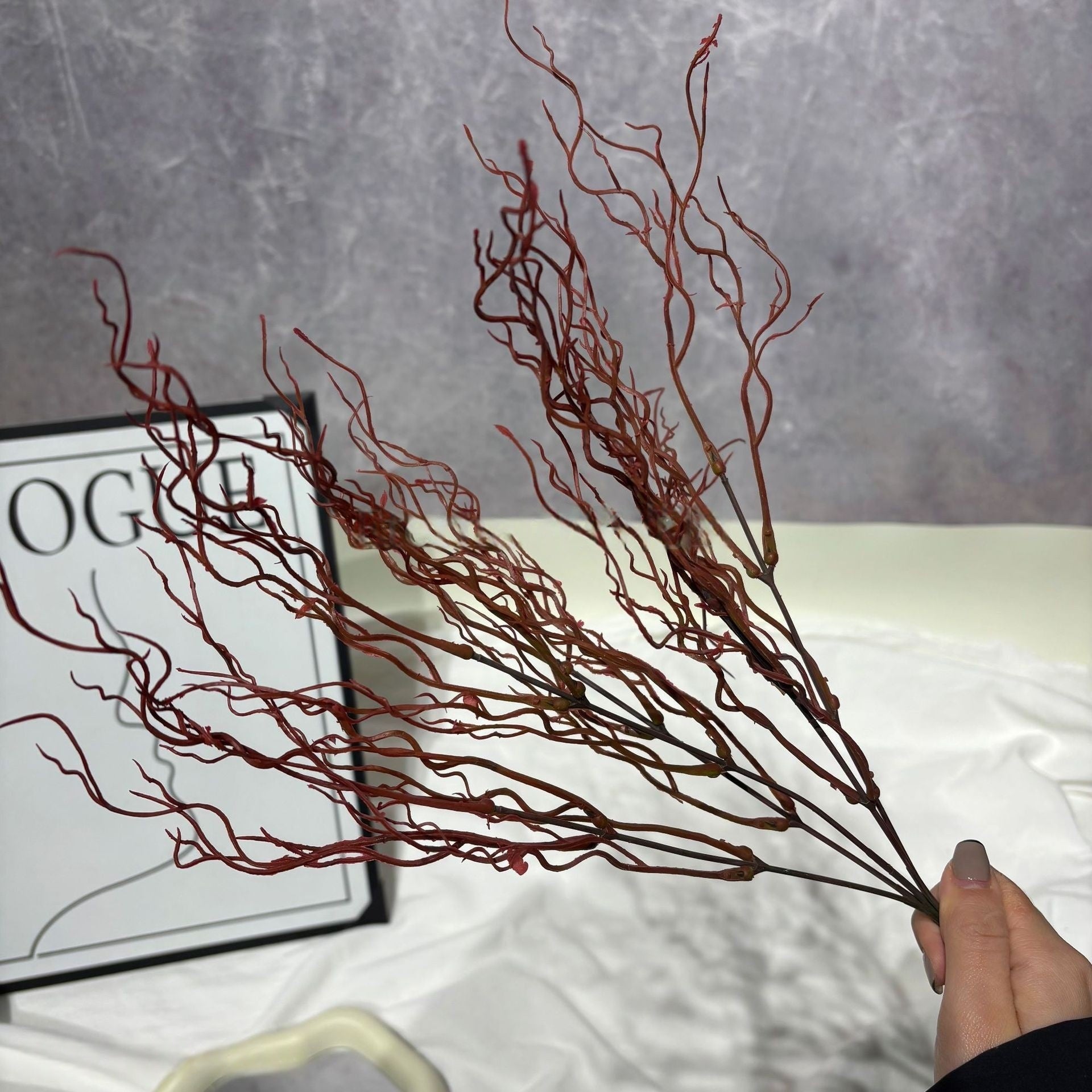 Elegant Wine Red Artificial Flower | Burgundy Accent for Interior Styling FS-1007B