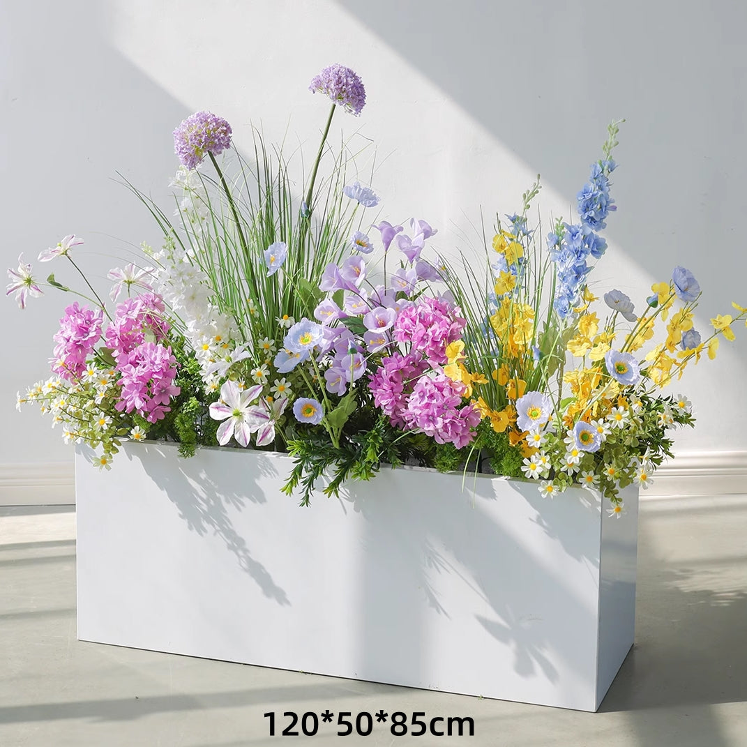 Valar Flower Monet-Style Artificial Floral Arrangement Insert — Faux Flower Landscape for Mall, Event & Interior Decor (Insert Only) FA-313