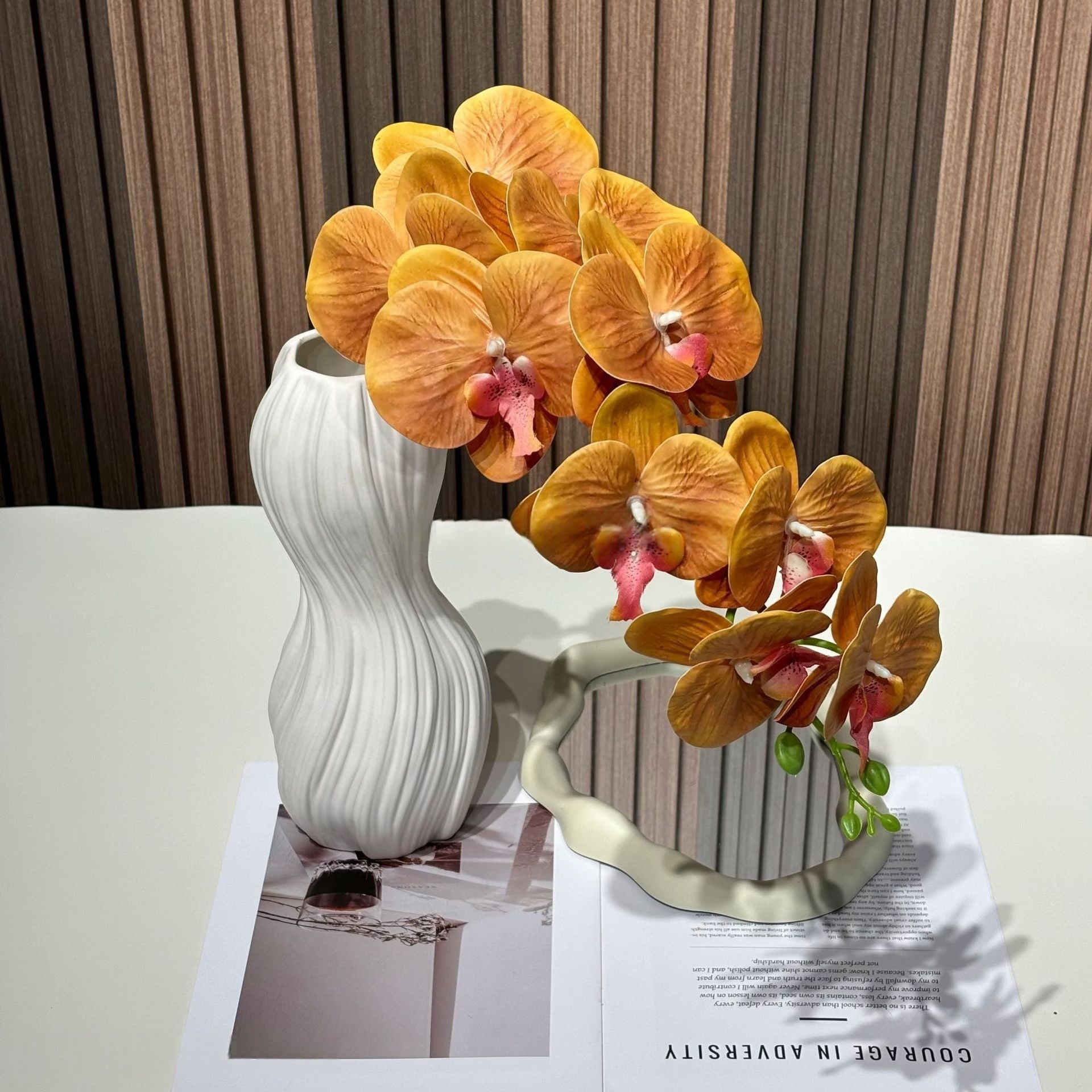 Warm Autumn Orange Floral Spray | Faux Botanical for Fall-Inspired Interiors FS-1012B