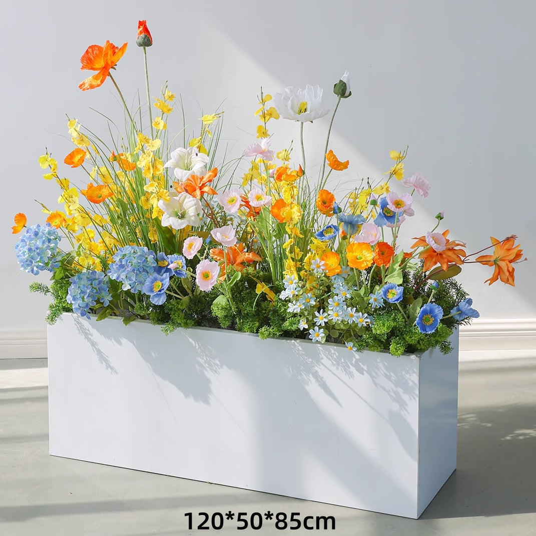 Valar Flower Monet-Style Artificial Floral Arrangement Insert — Faux Flower Landscape for Mall, Event & Interior Decor (Insert Only) FA-313