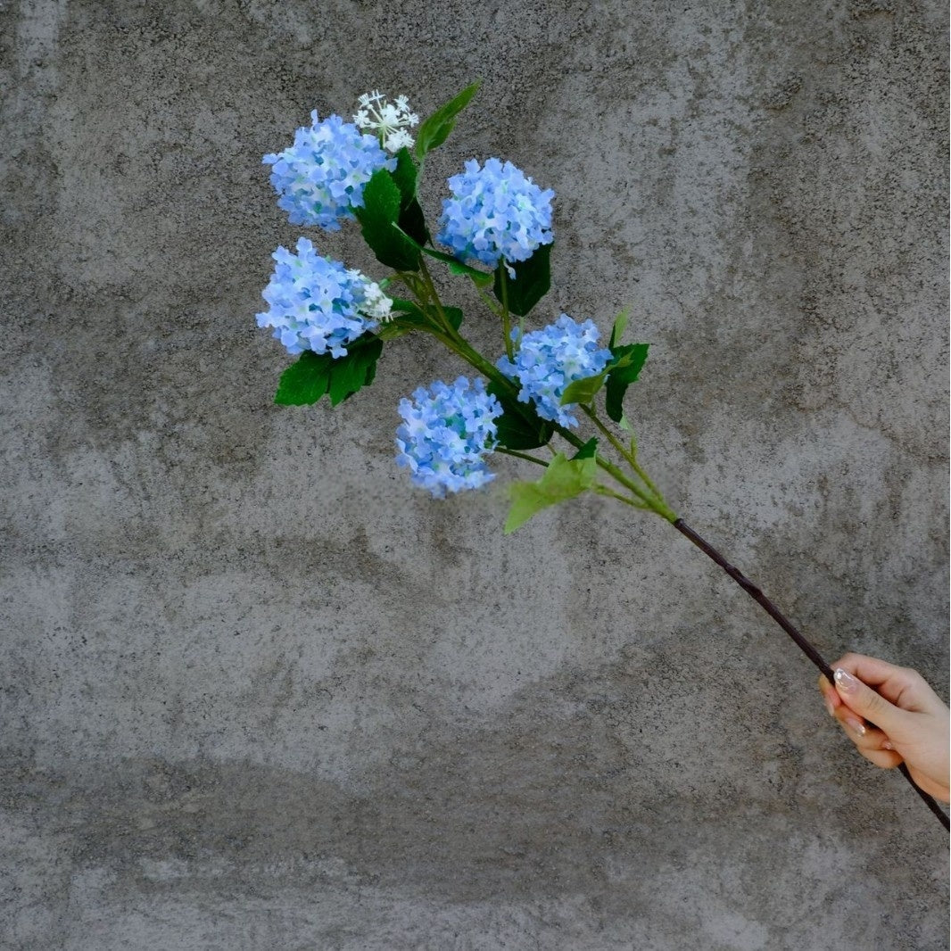 Dusty Blue Single Stem Flower | Realistic Faux Bloom for Home Styling FS-1008B