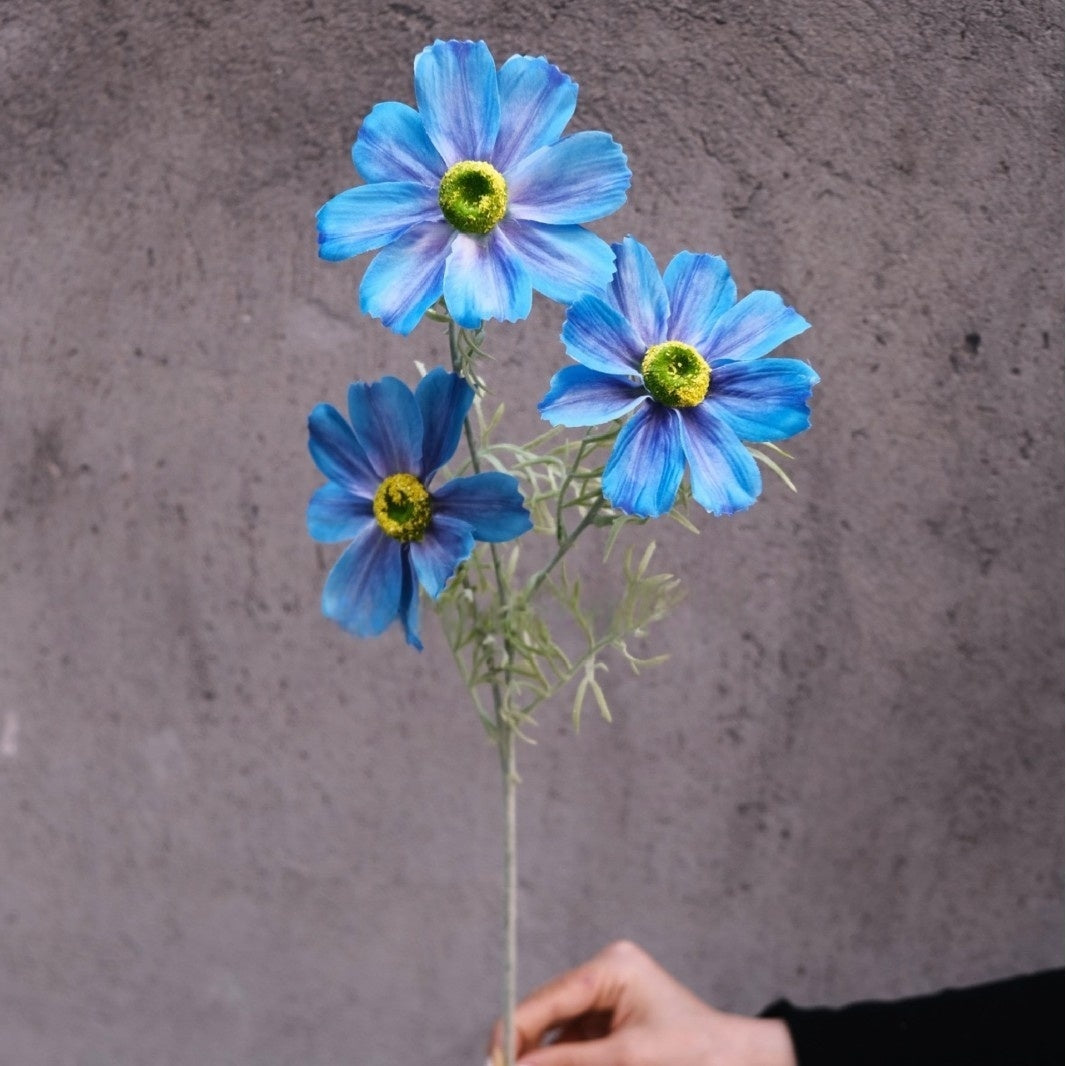 Realistic Sky Blue Artificial Flower | Single Stem for Modern Interiors FS-1009B