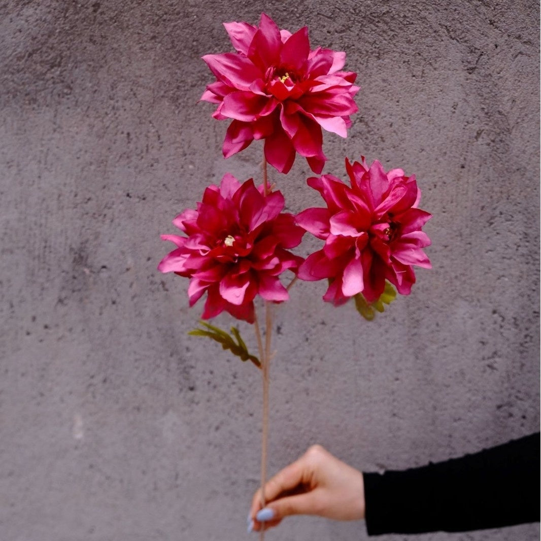 Bold Magenta Pink Artificial Flower | Single Stem Accent for Interior Styling FS-1010B