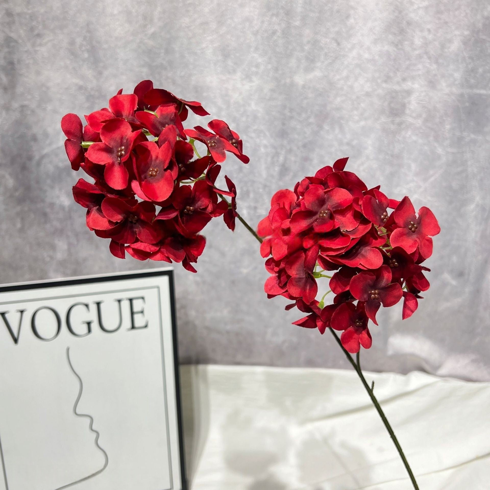Elegant Wine Red Artificial Flower | Burgundy Accent for Interior Styling FS-1007B