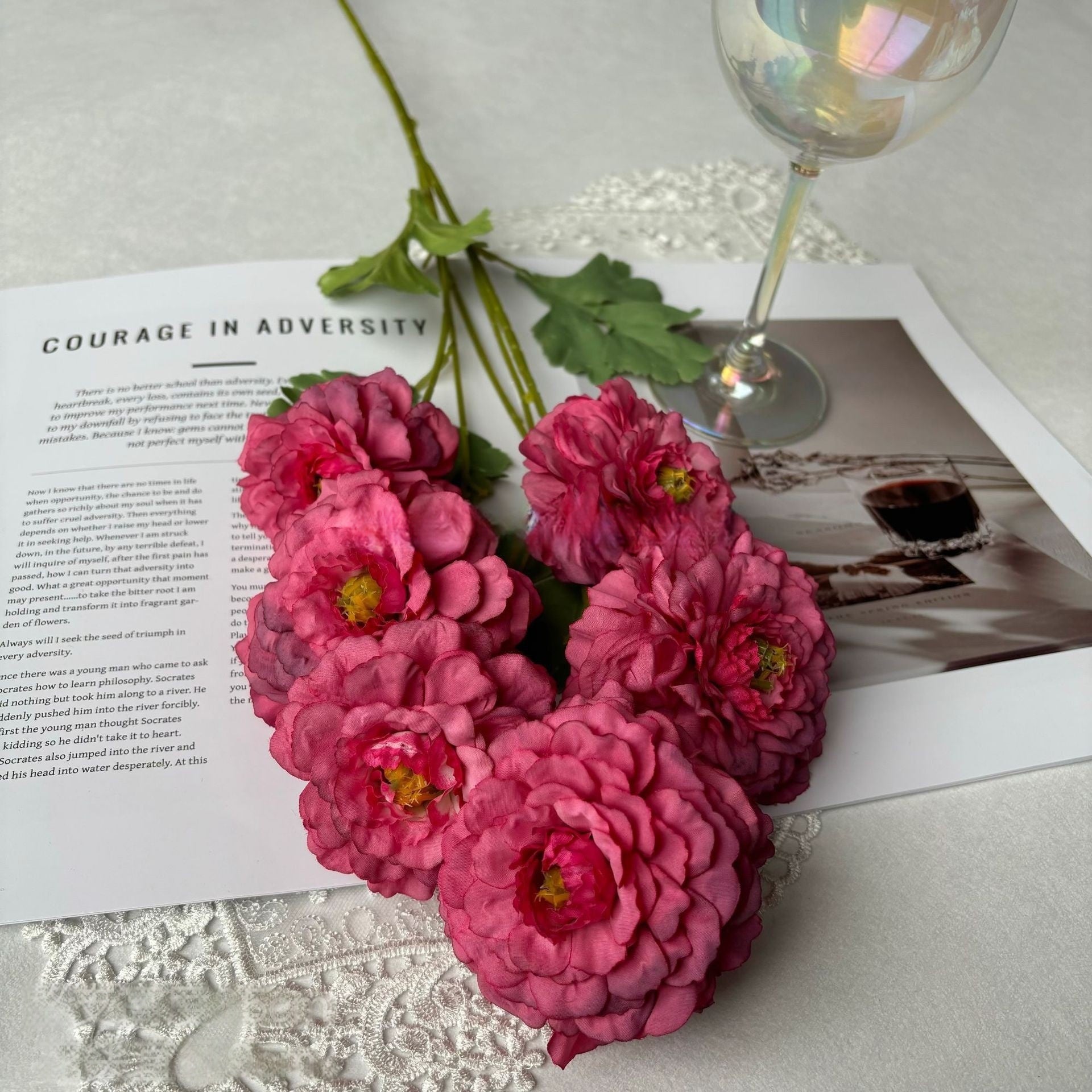 Elegant Red Faux Rose Stem | Home Decor or Event Styling Flower FS-1005B