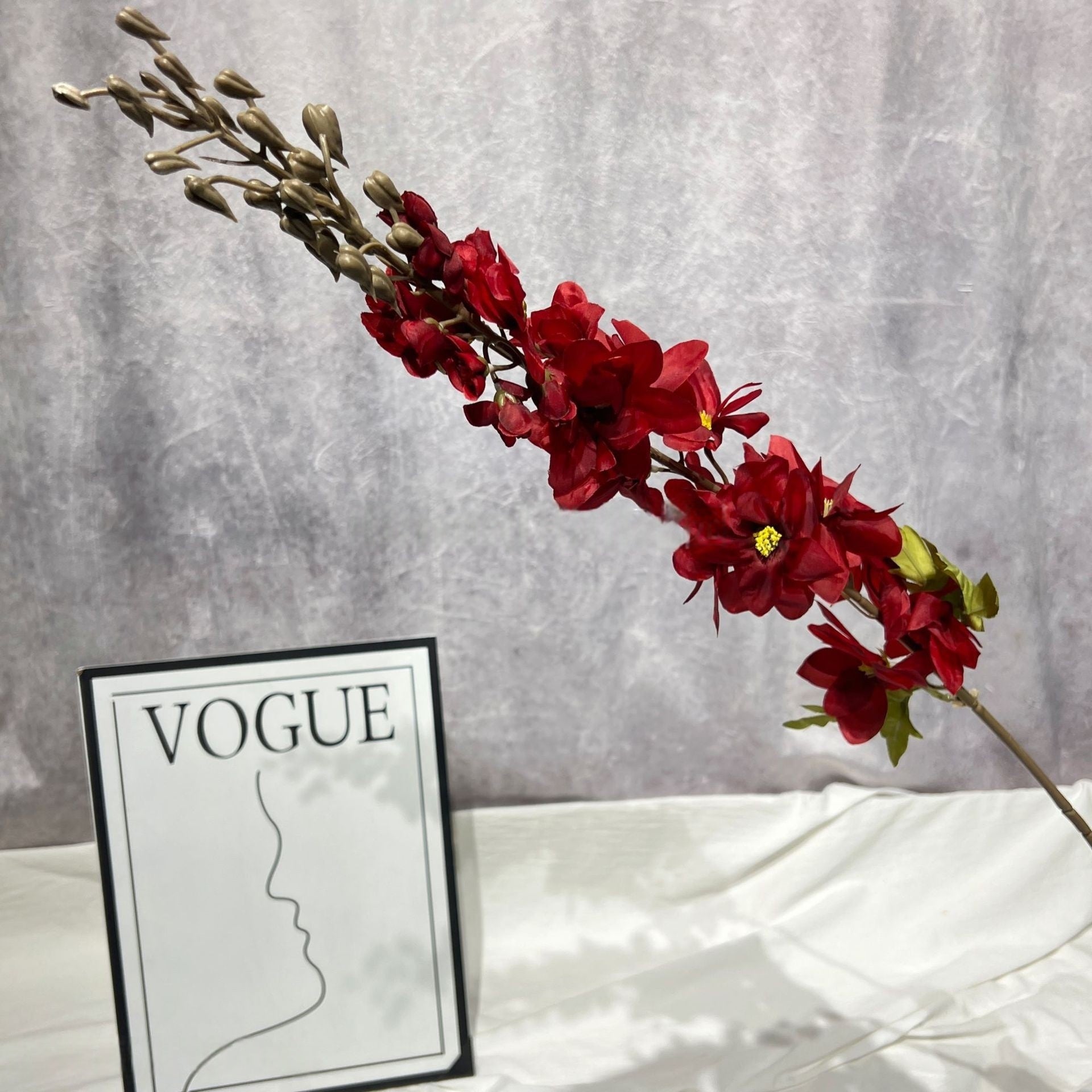 Elegant Wine Red Artificial Flower | Burgundy Accent for Interior Styling FS-1007B