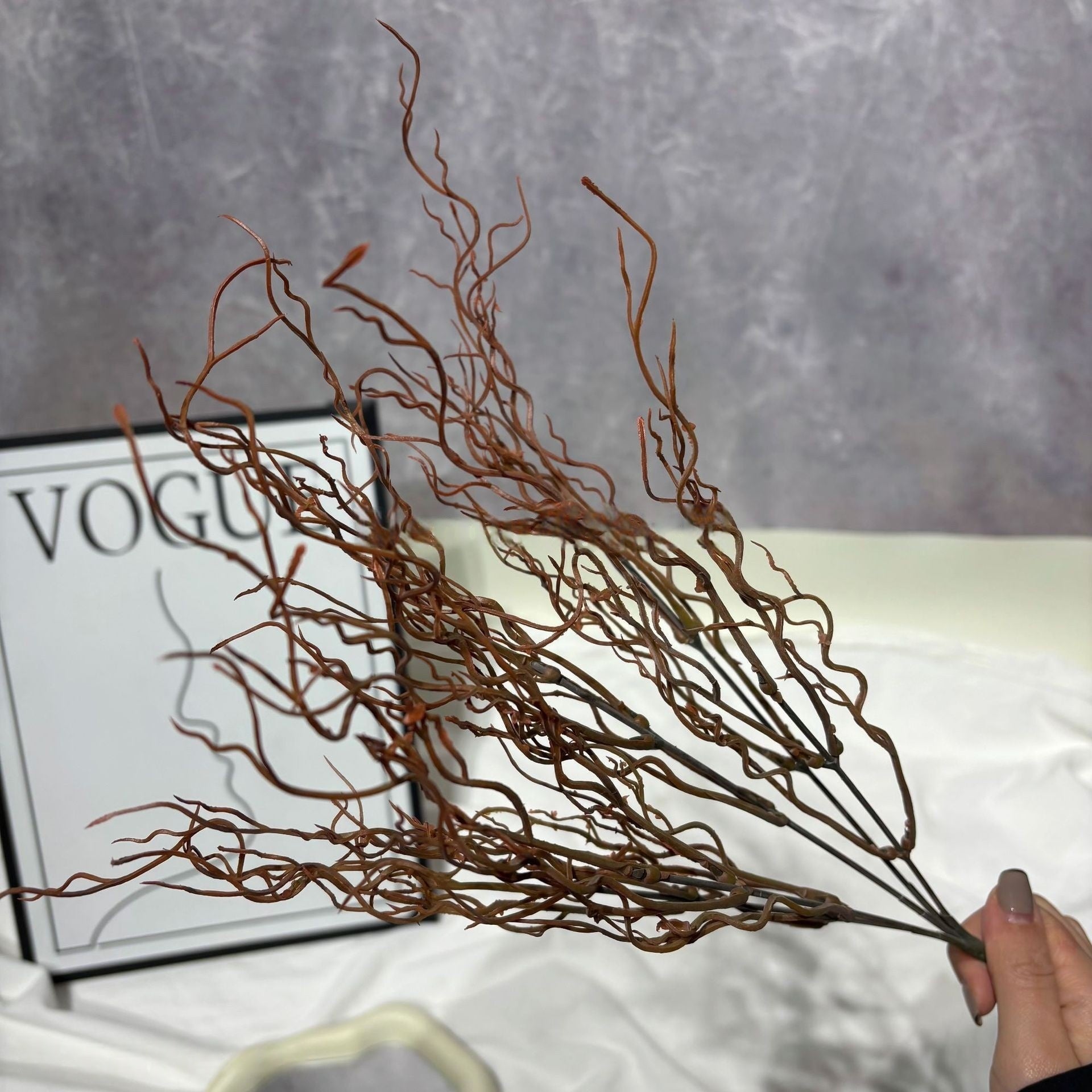 Warm Autumn Orange Floral Spray | Faux Botanical for Fall-Inspired Interiors FS-1012B