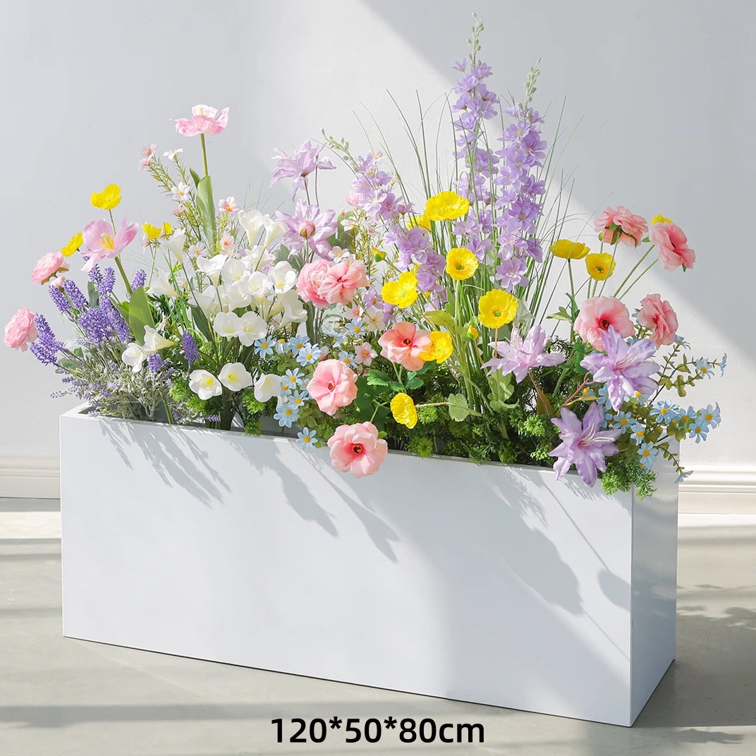 Valar Flower Monet-Style Artificial Floral Arrangement Insert — Faux Flower Landscape for Mall, Event & Interior Decor (Insert Only) FA-313