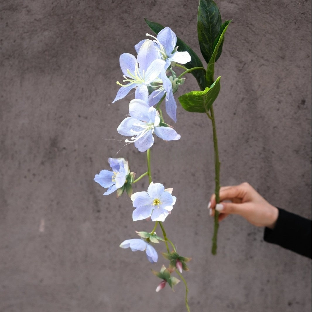 Realistic Sky Blue Artificial Flower | Single Stem for Modern Interiors FS-1009B