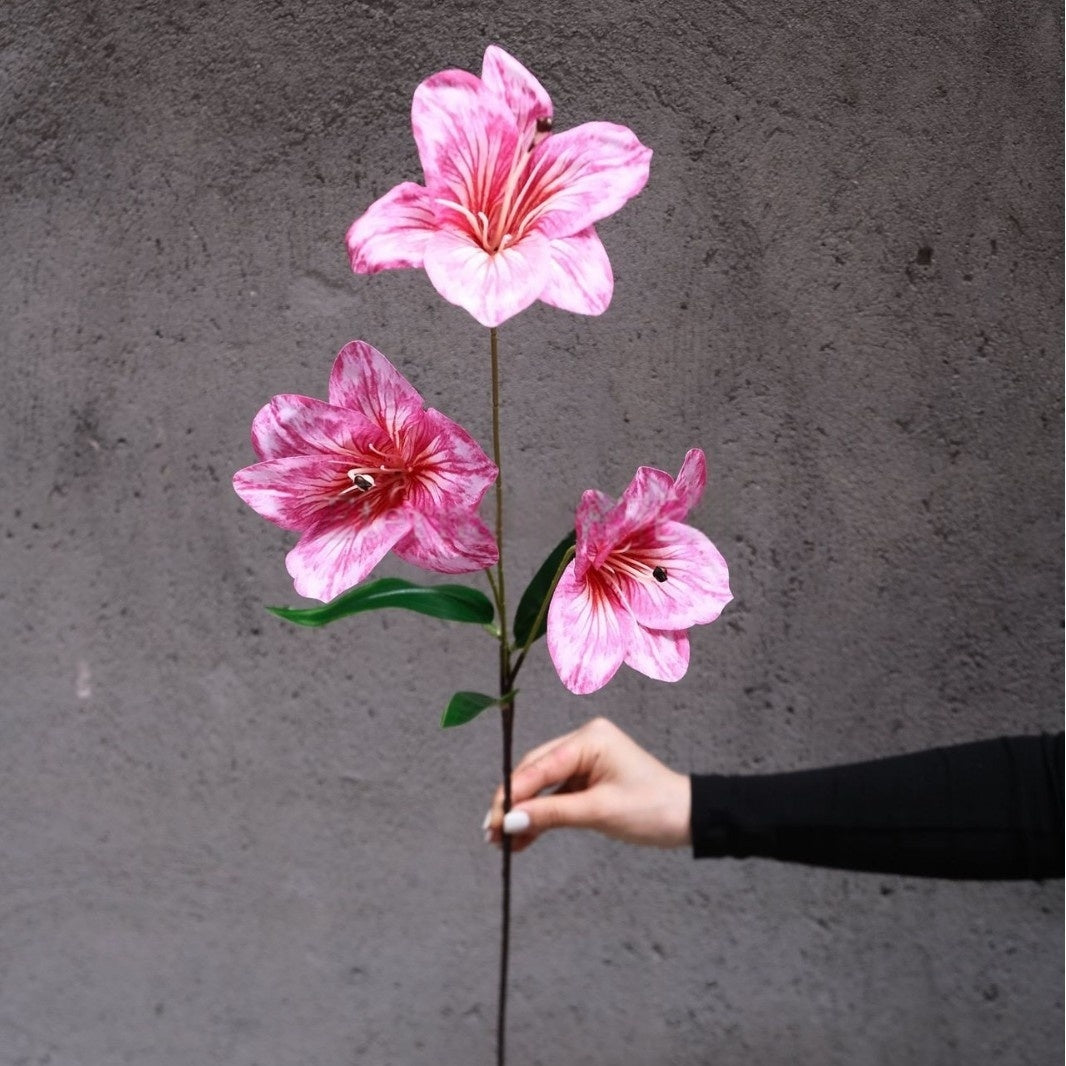 Single Stem Magenta Pink Silk Flower | Faux Floral for Modern Home Decor FS-1010C