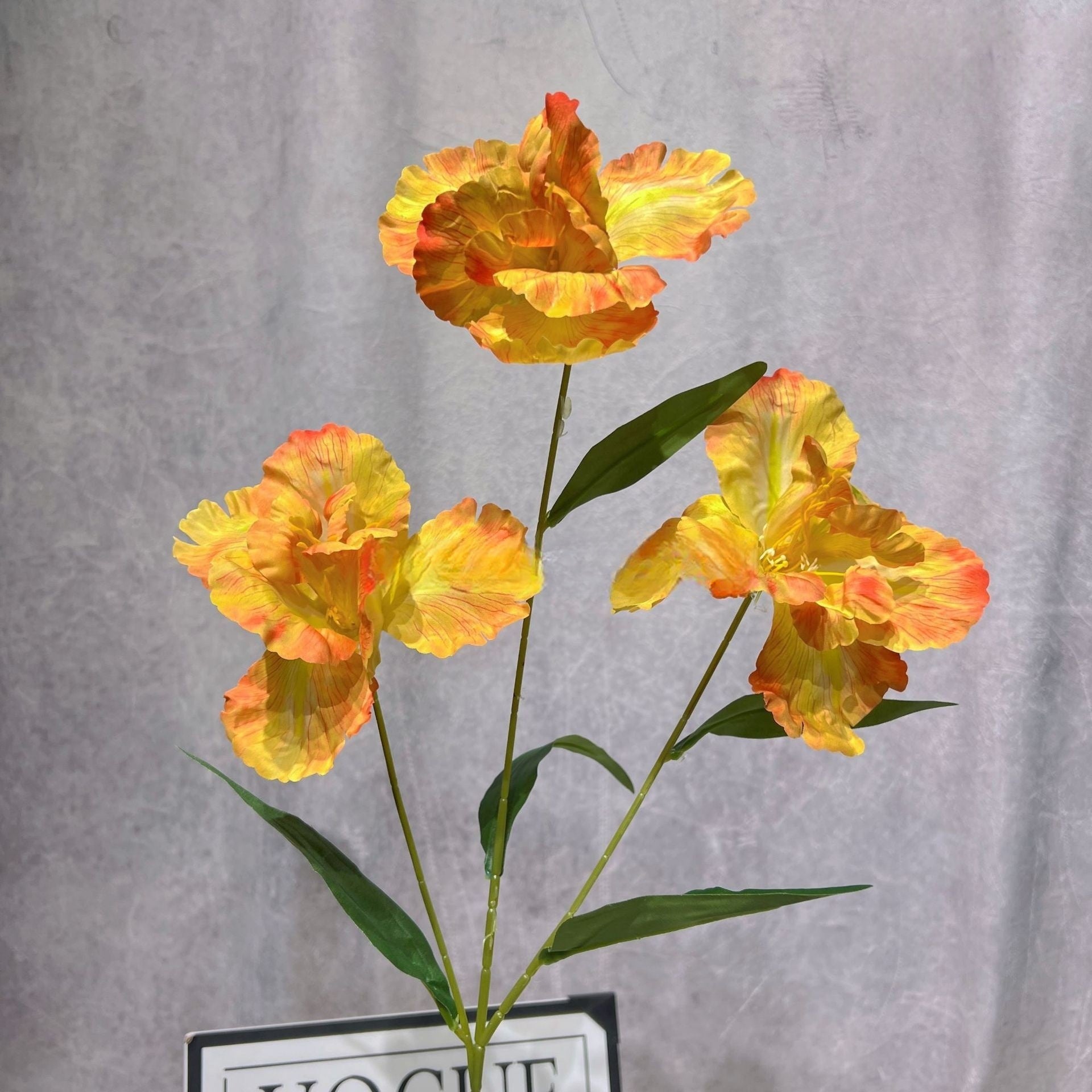 Single Stem Faux Flower in Autumn Orange | Perfect Accent for Home or Event Decor FS-1011C