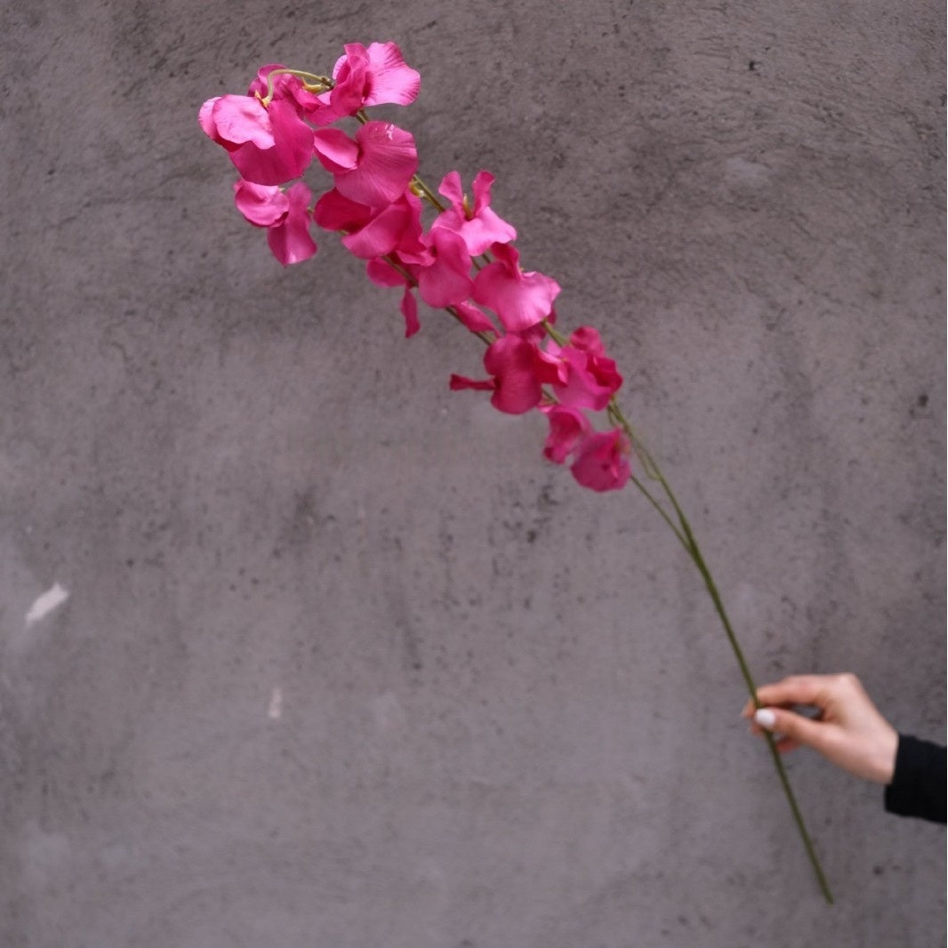 Single Stem Magenta Pink Silk Flower | Faux Floral for Modern Home Decor FS-1010C