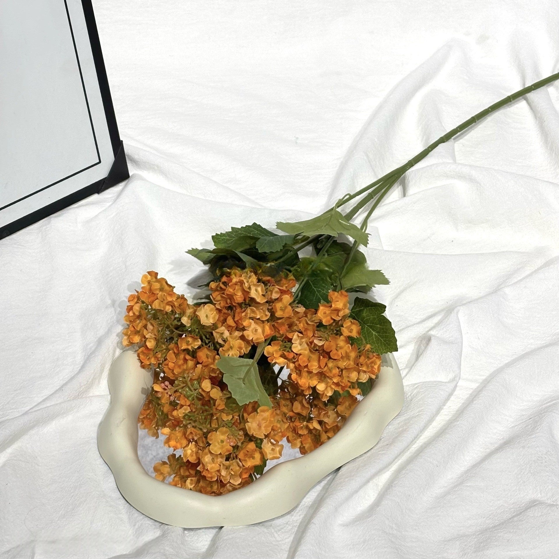 Single Stem Faux Flower in Autumn Orange | Perfect Accent for Home or Event Decor FS-1011C