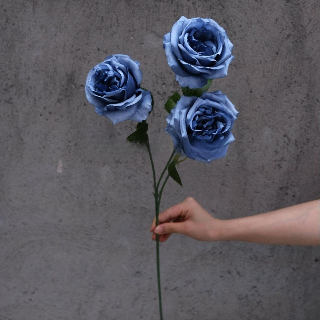 Dusty Blue Single Stem Flower | Realistic Faux Bloom for Home Styling FS-1008B