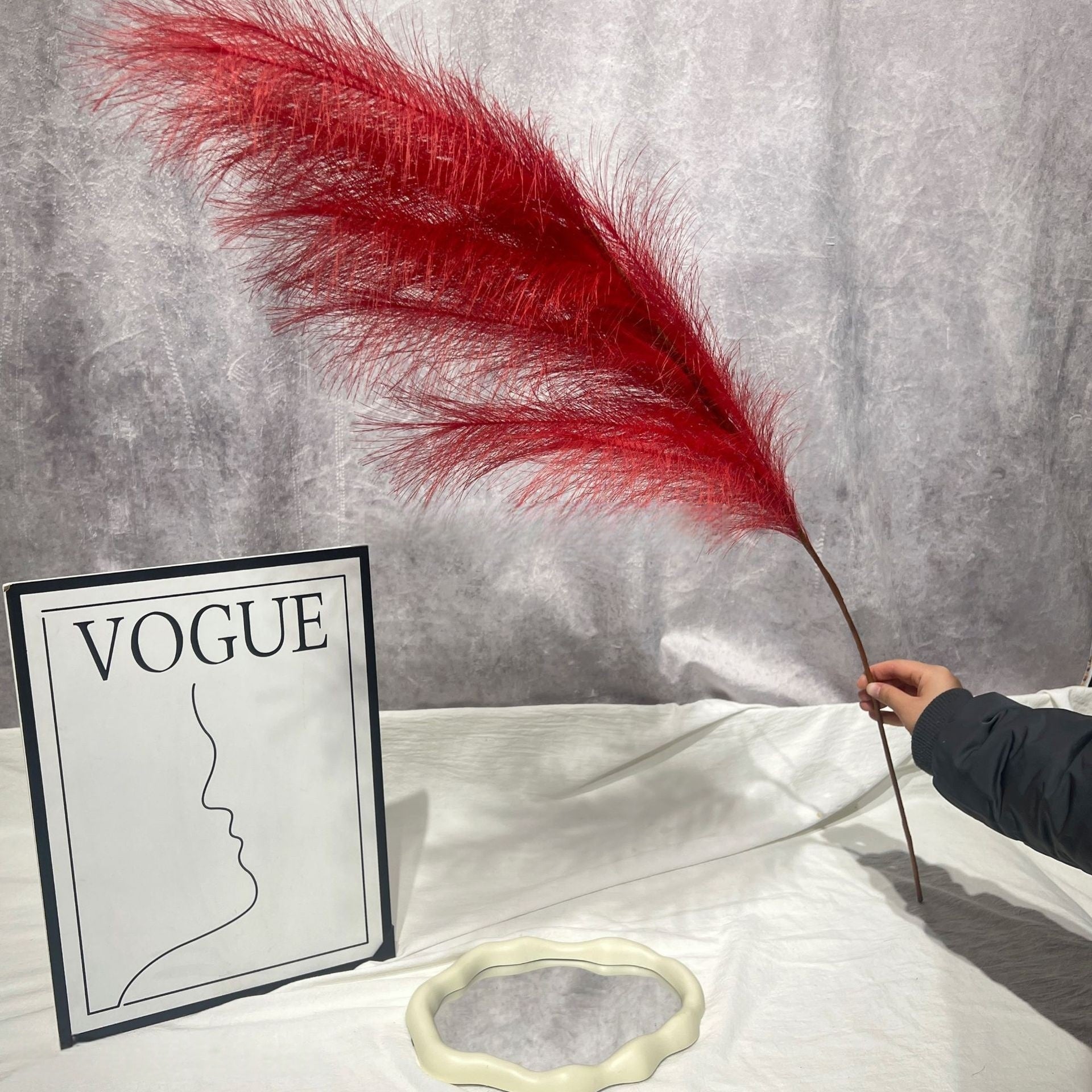 Red Realistic Faux Flower Stem | Stunning Home & Table Decor Accent FS-1005C