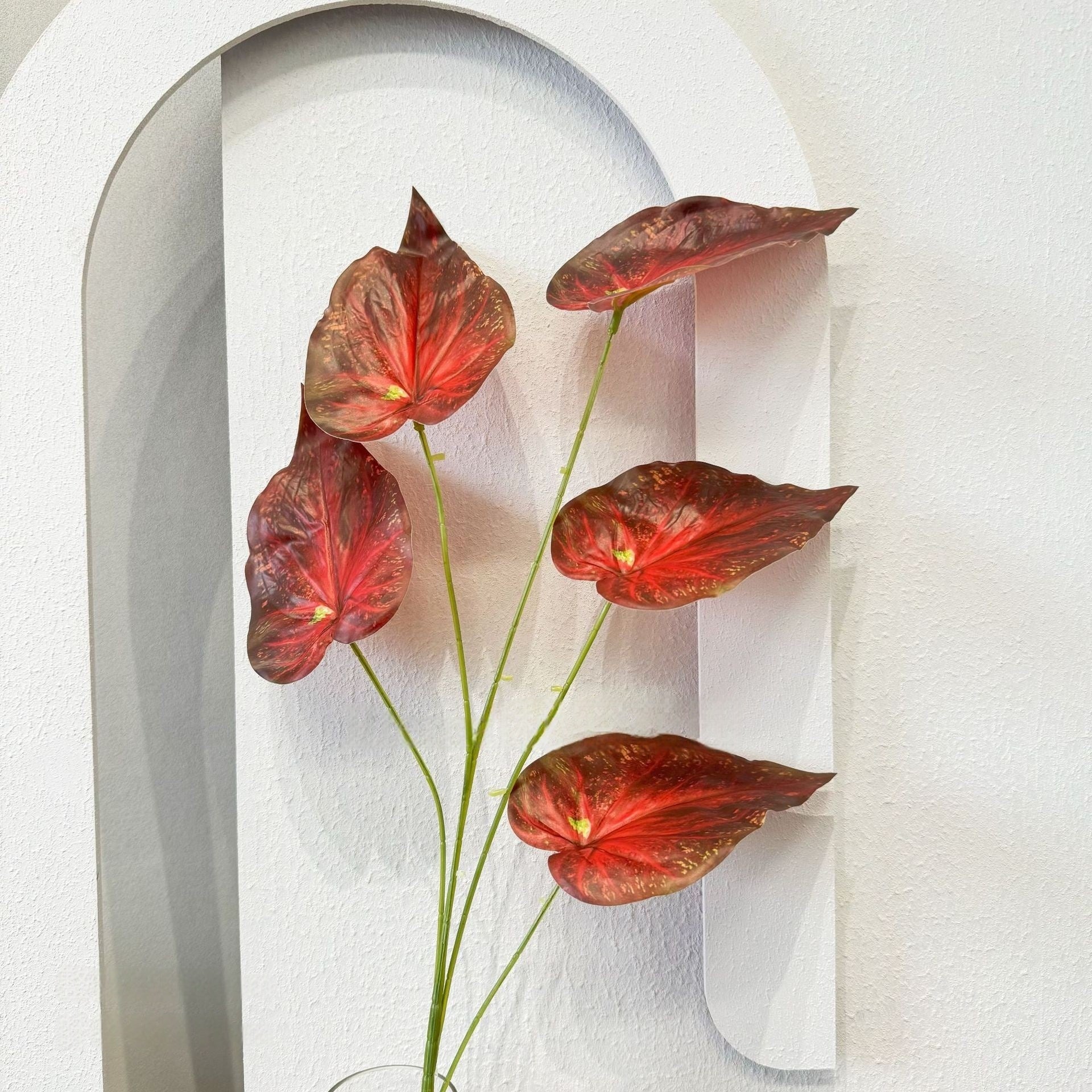 Single Stem Faux Flower in Burgundy | Statement Piece for Home Decor FS-1007C