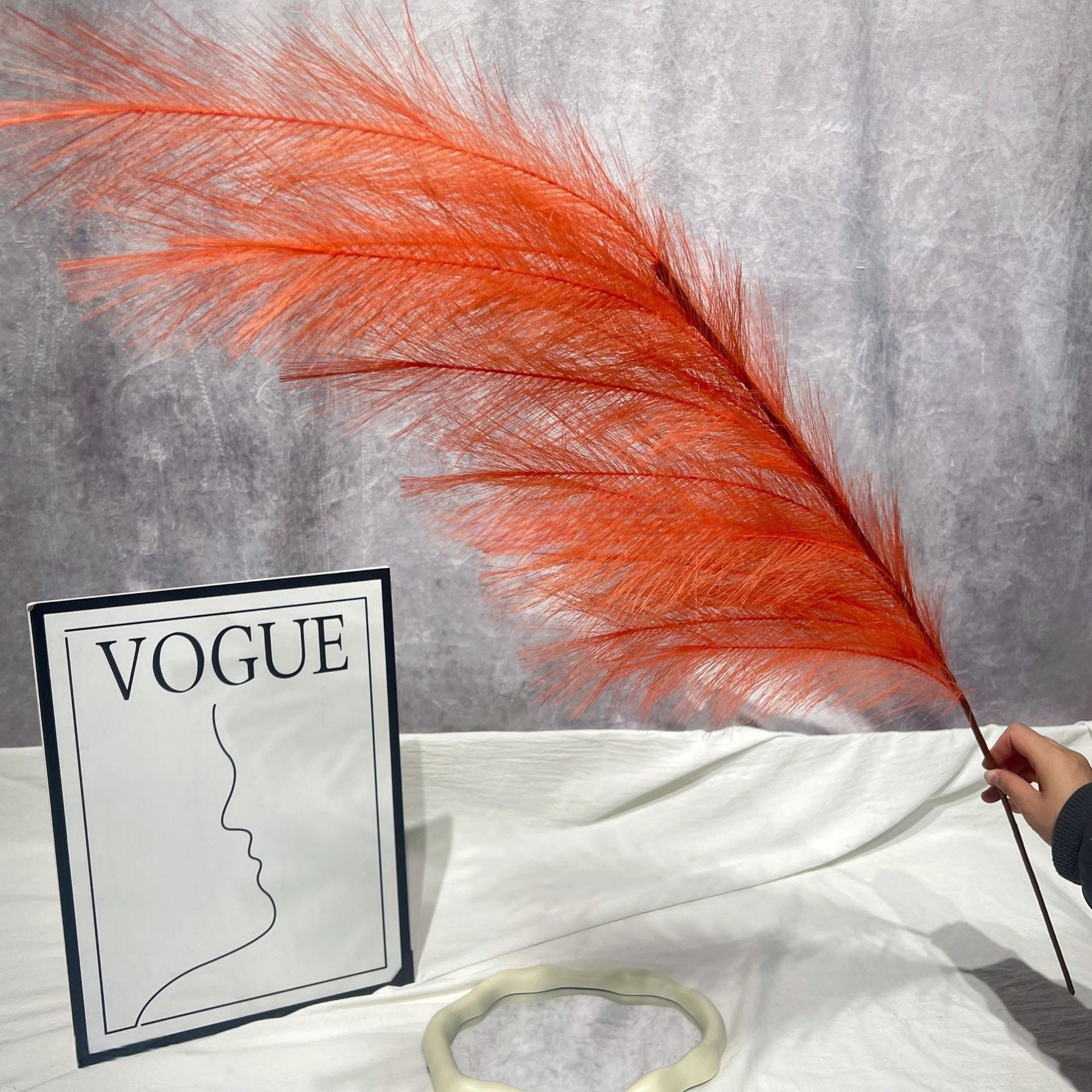 Single Stem Faux Flower in Autumn Orange | Perfect Accent for Home or Event Decor FS-1011C