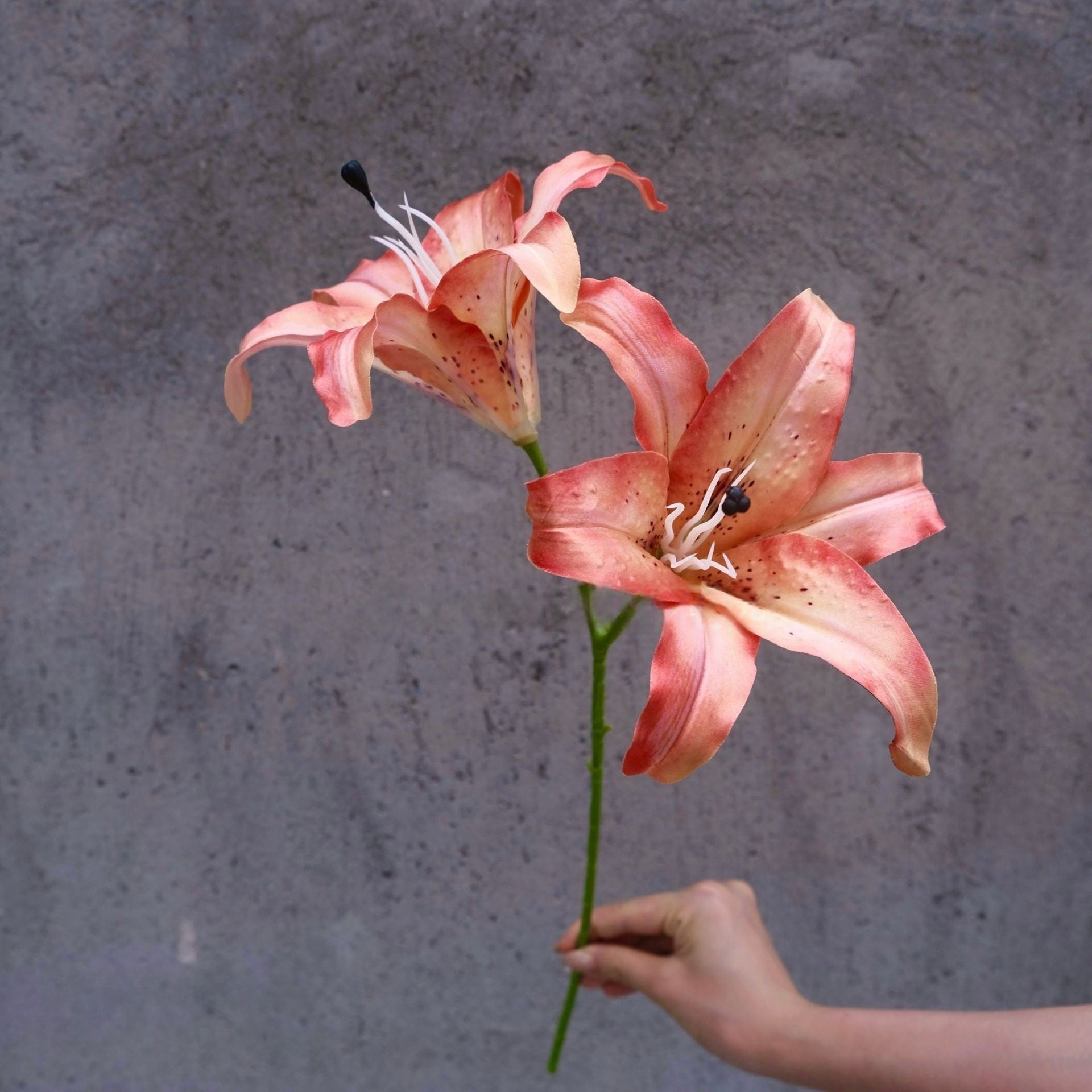 Rusty Orange Faux Stem Flower | Earthy Tone Floral for Boho Decor FS-1014C