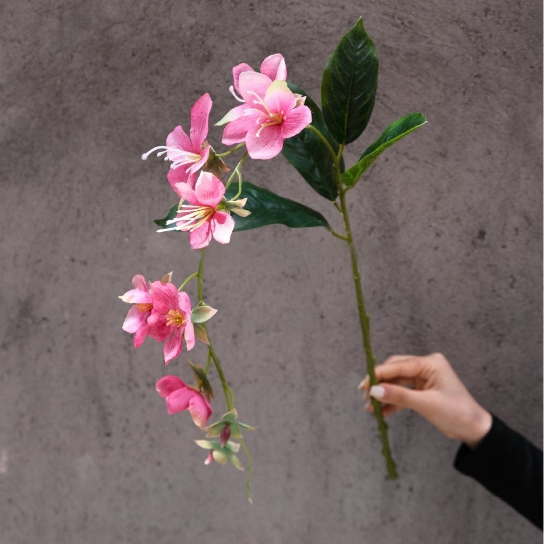 Single Stem Magenta Pink Silk Flower | Faux Floral for Modern Home Decor FS-1010C