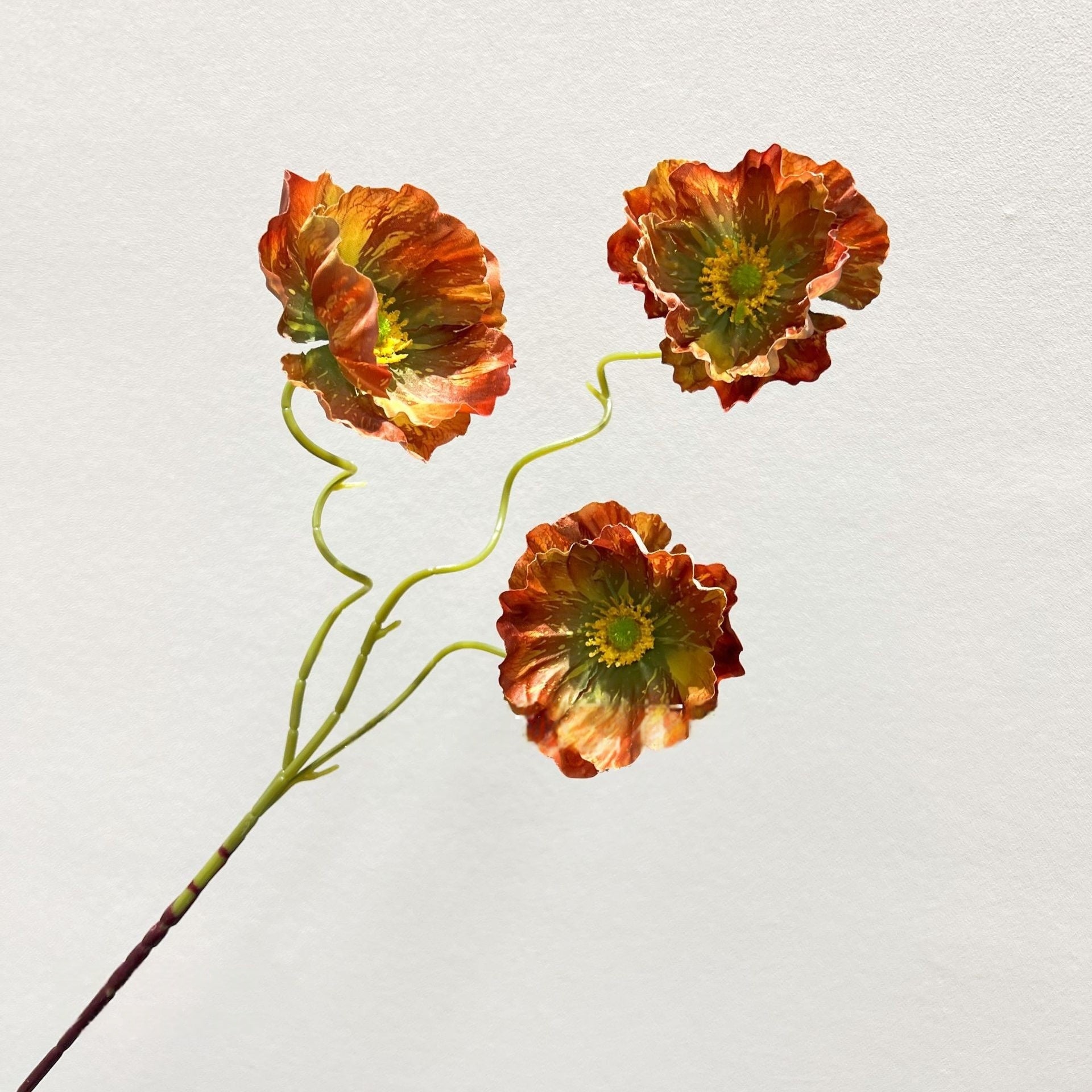 Single Stem Silk Flower in Autumn Orange | Perfect Accent for Seasonal Styling FS-1012C