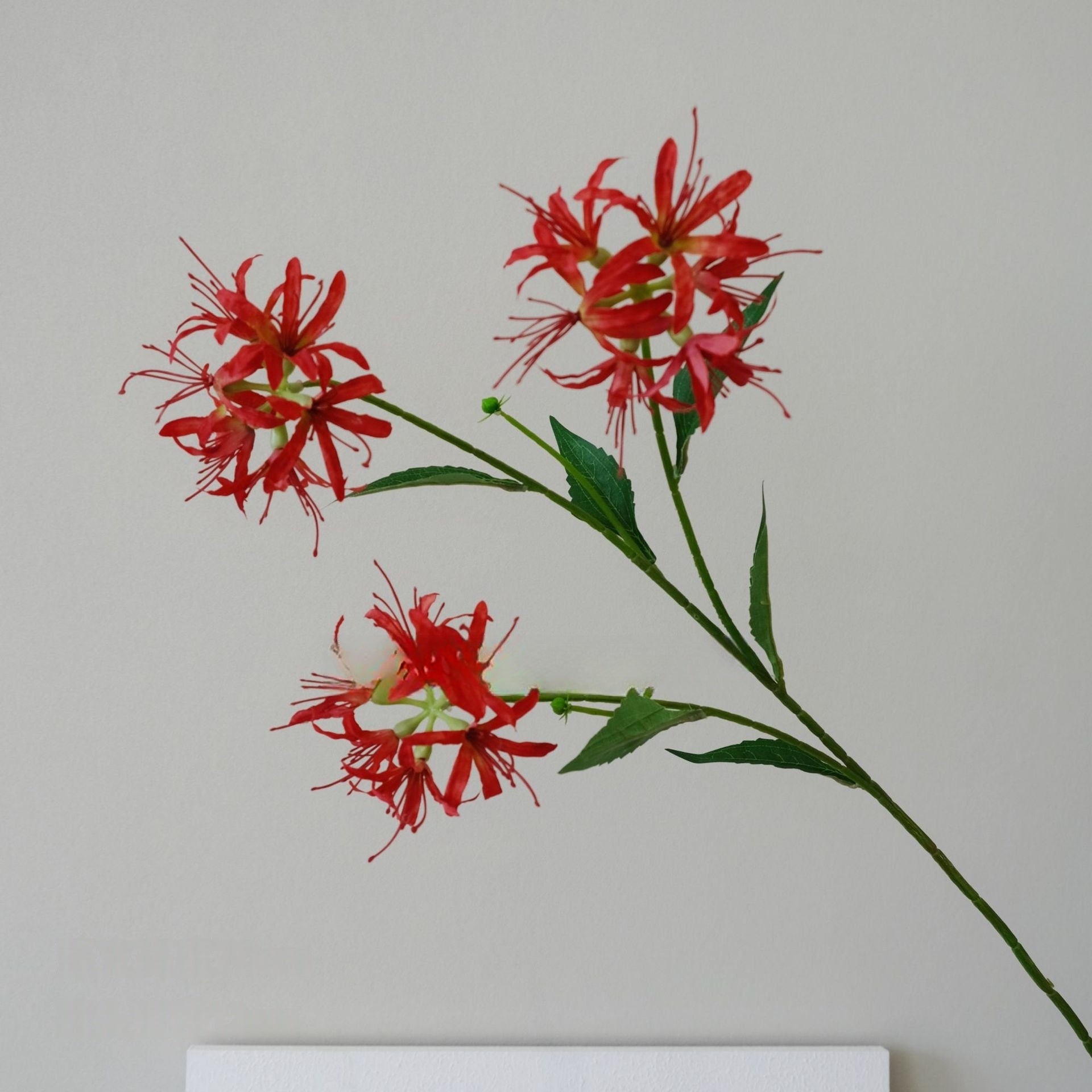 Red Realistic Faux Flower Stem | Stunning Home & Table Decor Accent FS-1005C