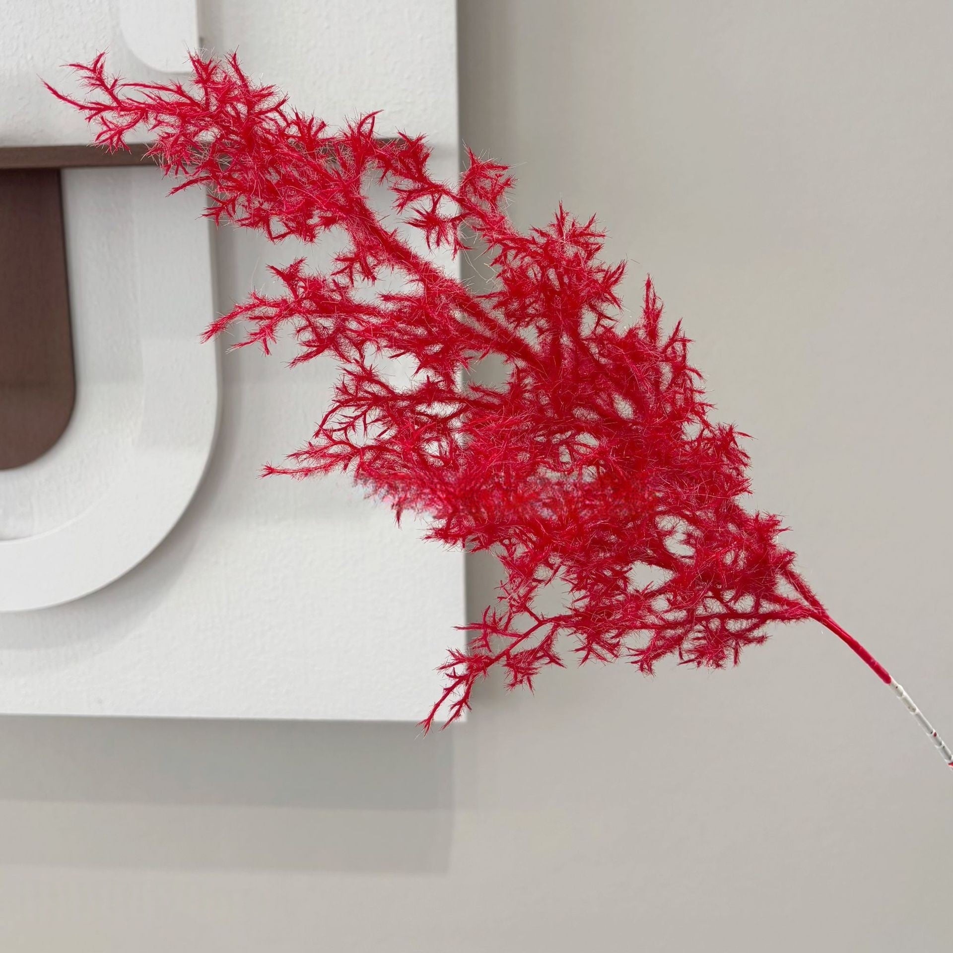 Single Stem Faux Flower in Burgundy | Statement Piece for Home Decor FS-1007C