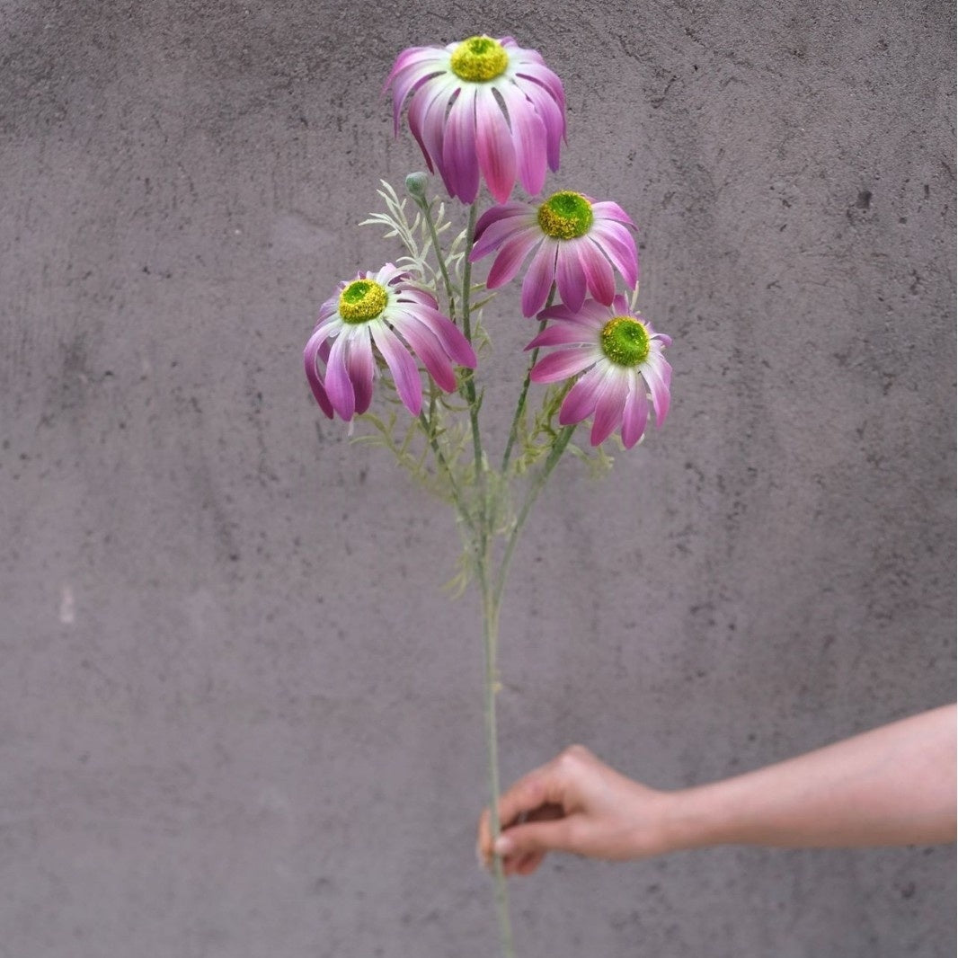 Single Stem Magenta Pink Silk Flower | Faux Floral for Modern Home Decor FS-1010C